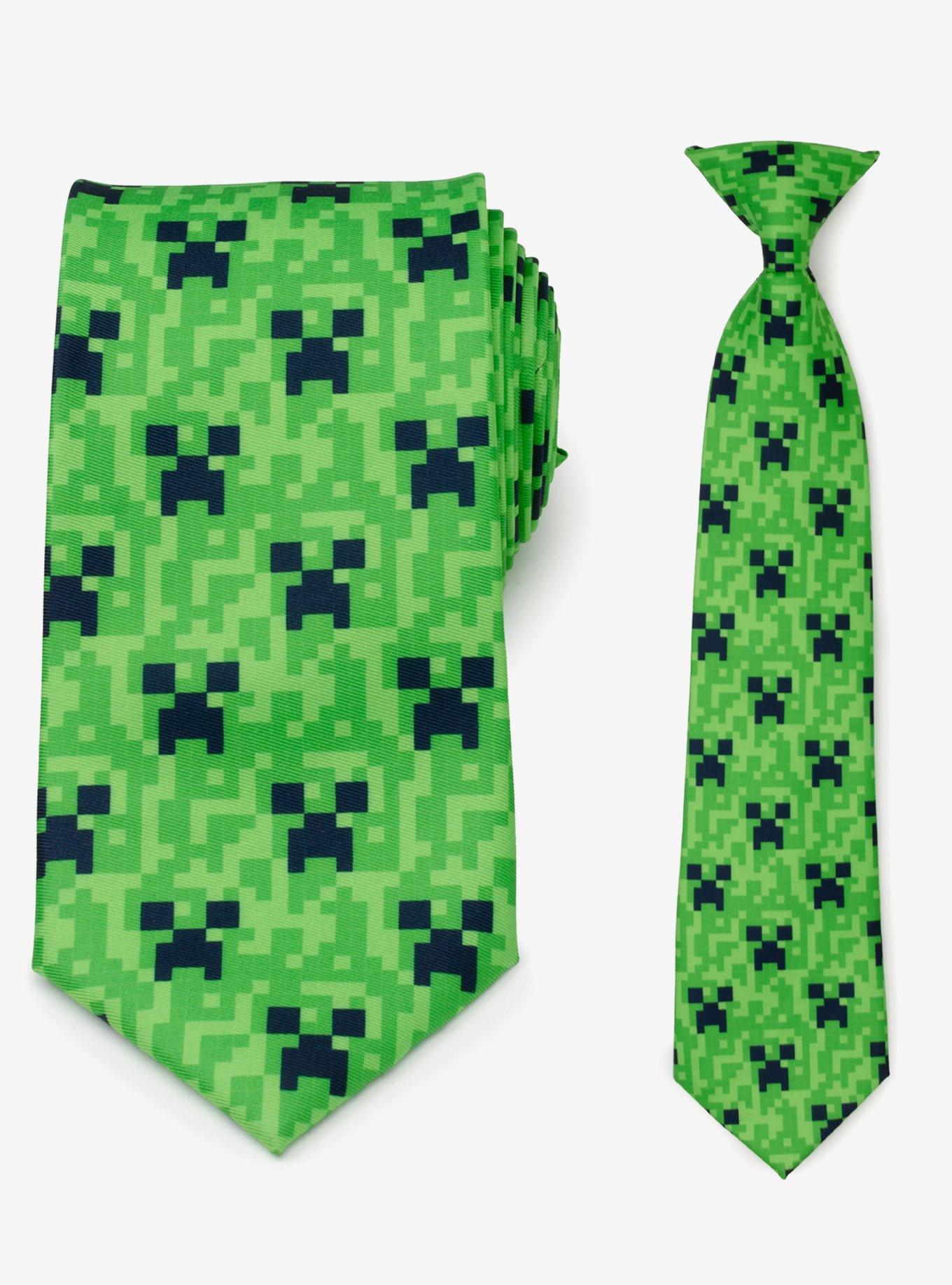 Minecraft Creeper Green Father & Son Tie Set, , hi-res