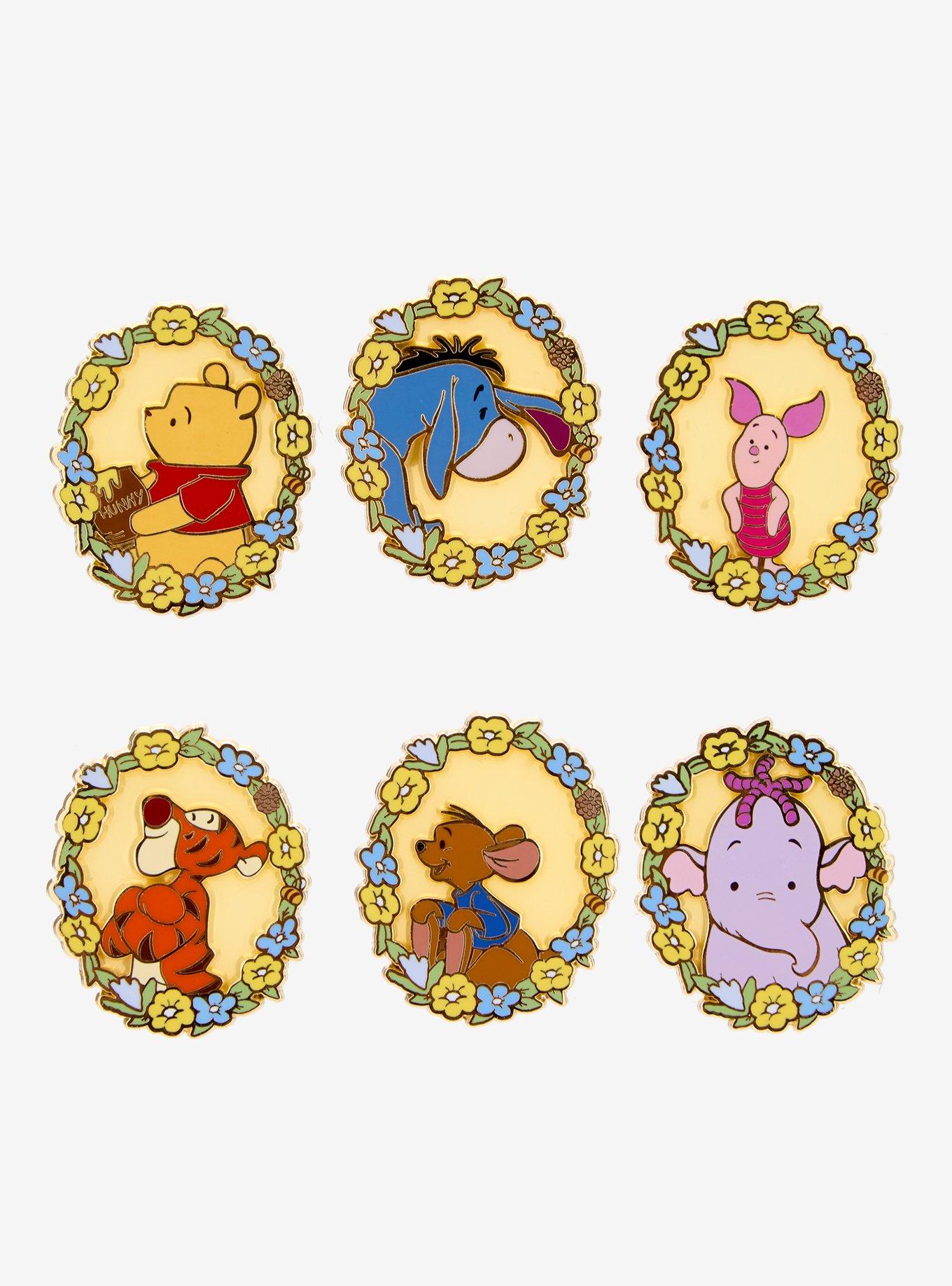 Disney Winnie the Pooh Characters Floral Portrait Blind Box Enamel Pin - BoxLunch Exclusive, , hi-res