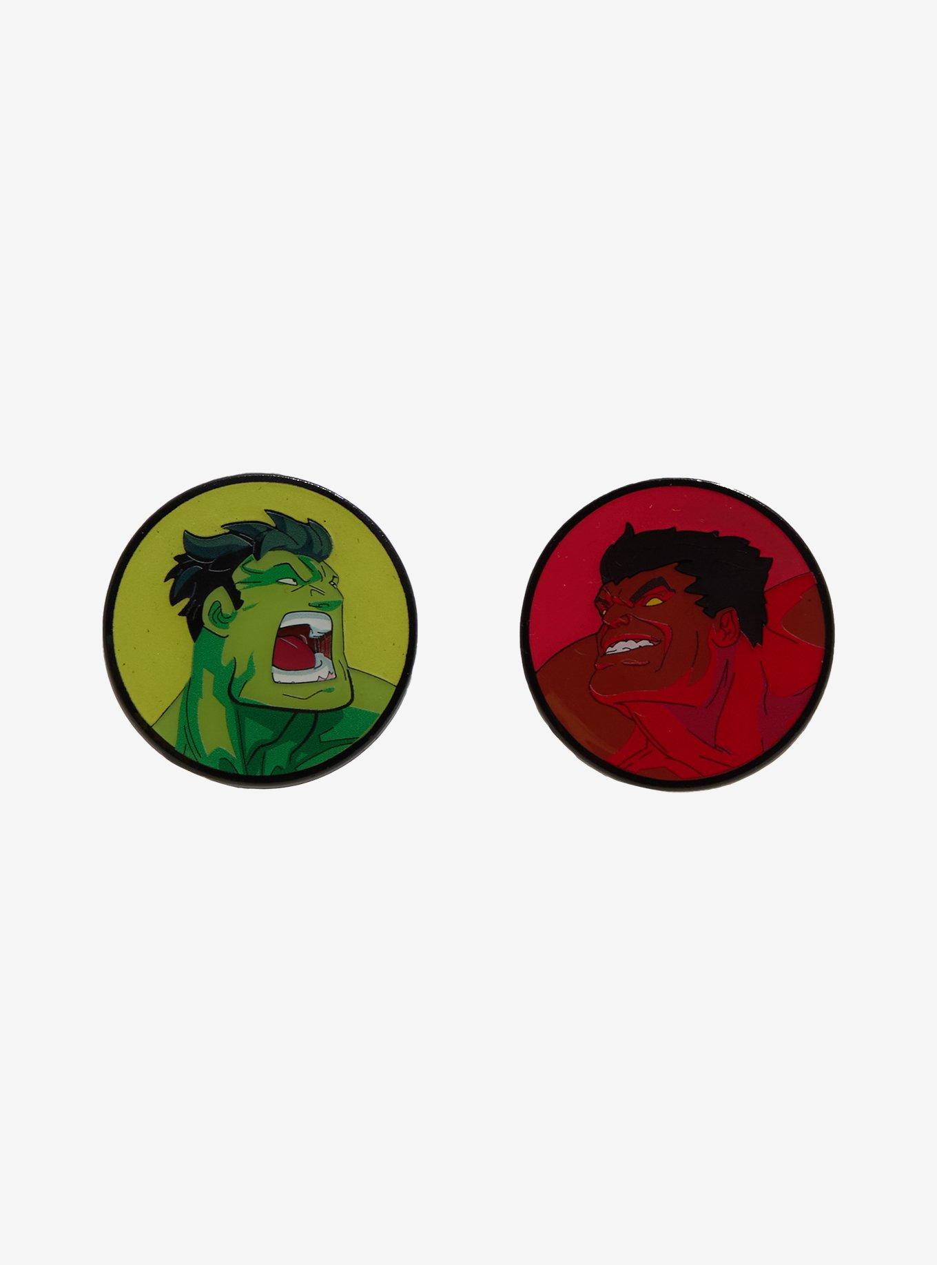Marvel Red & Green Hulk Glow-in-the-Dark Enamel Pin Set, , hi-res