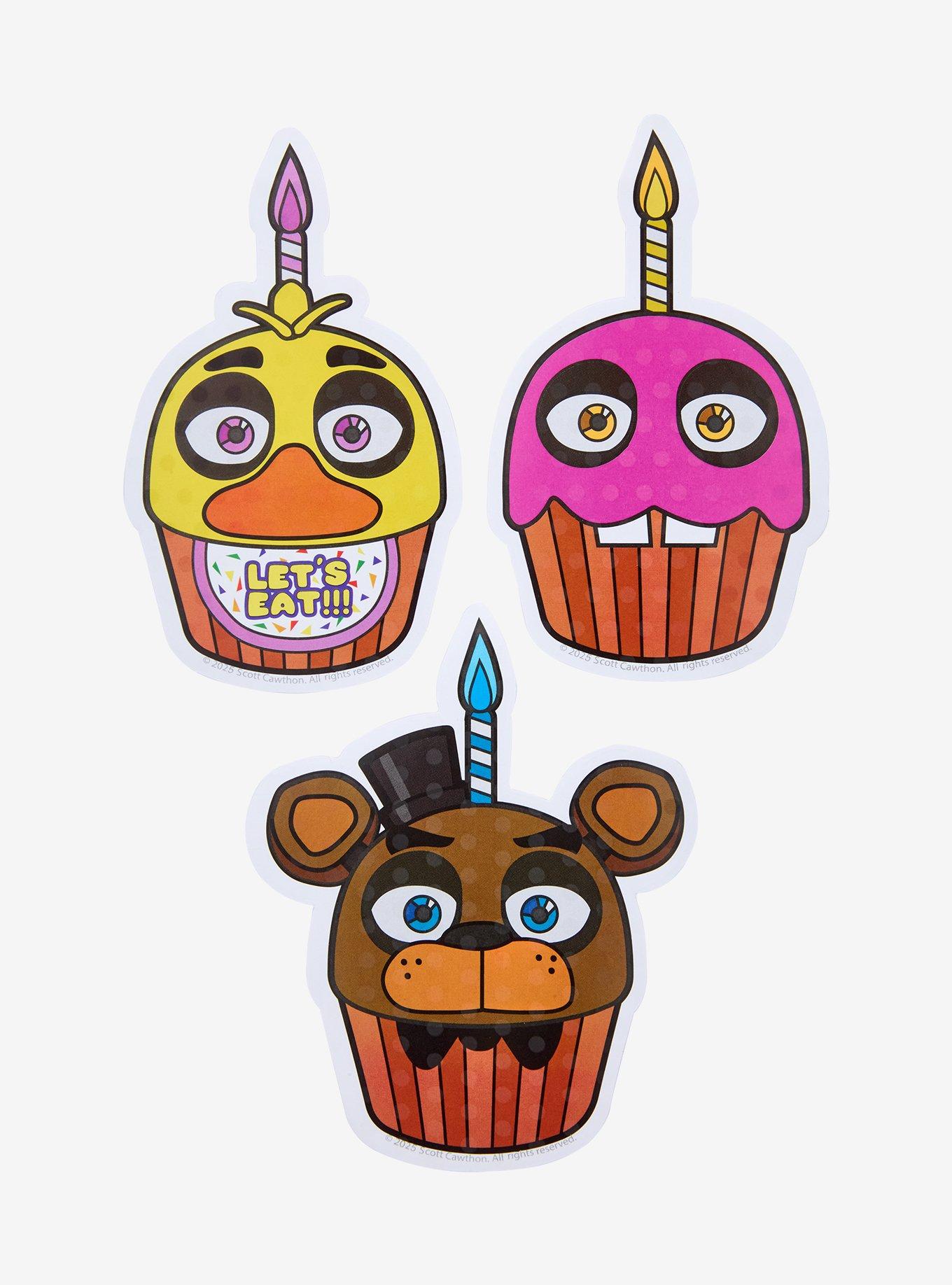 Five Nights at Freddy's Cupcake Characters Cupcake Scented Sticker Set, , hi-res