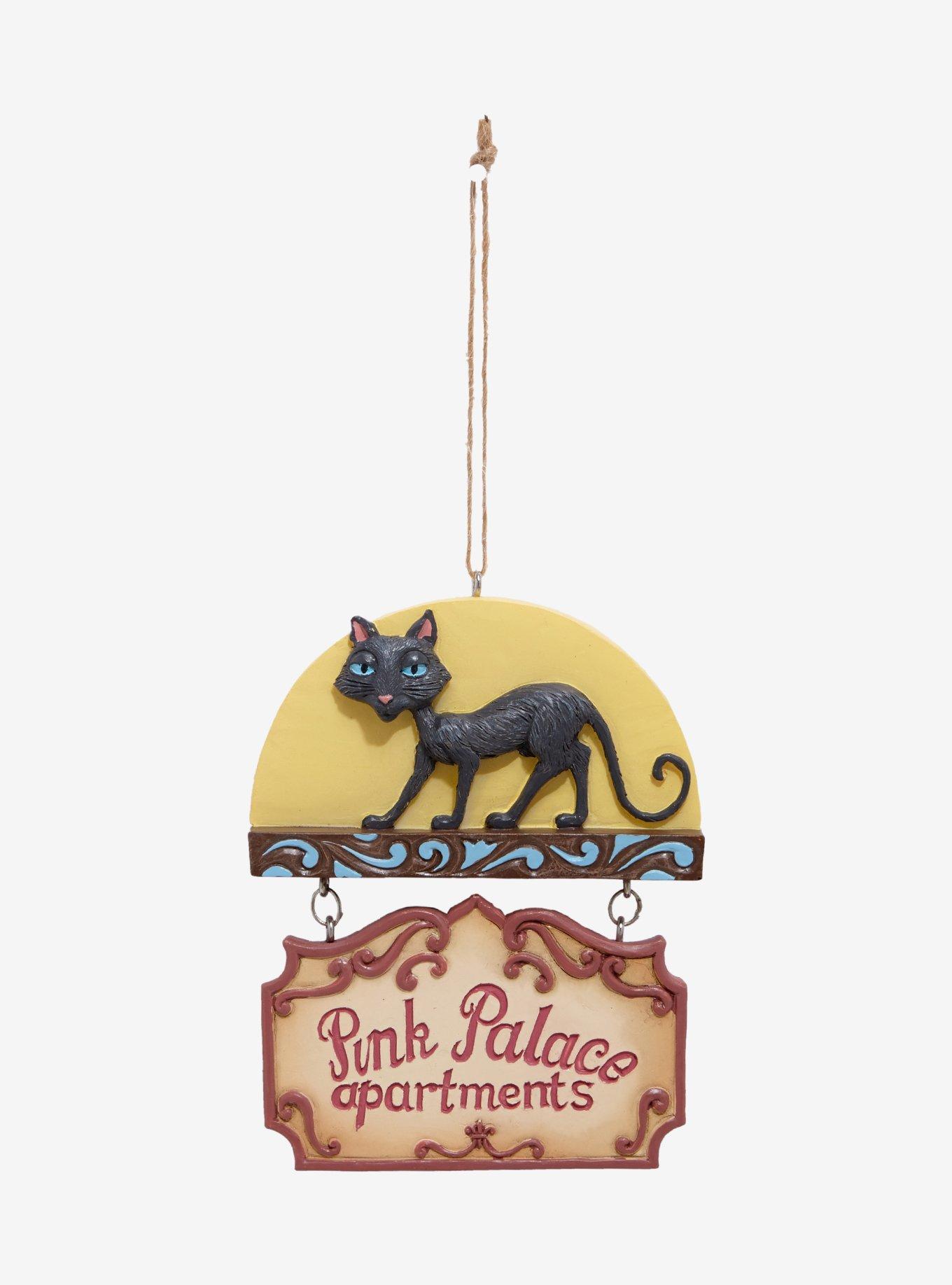 Jim Shore Coraline The Cat Pink Palace Apartments Sign Ornament, , hi-res