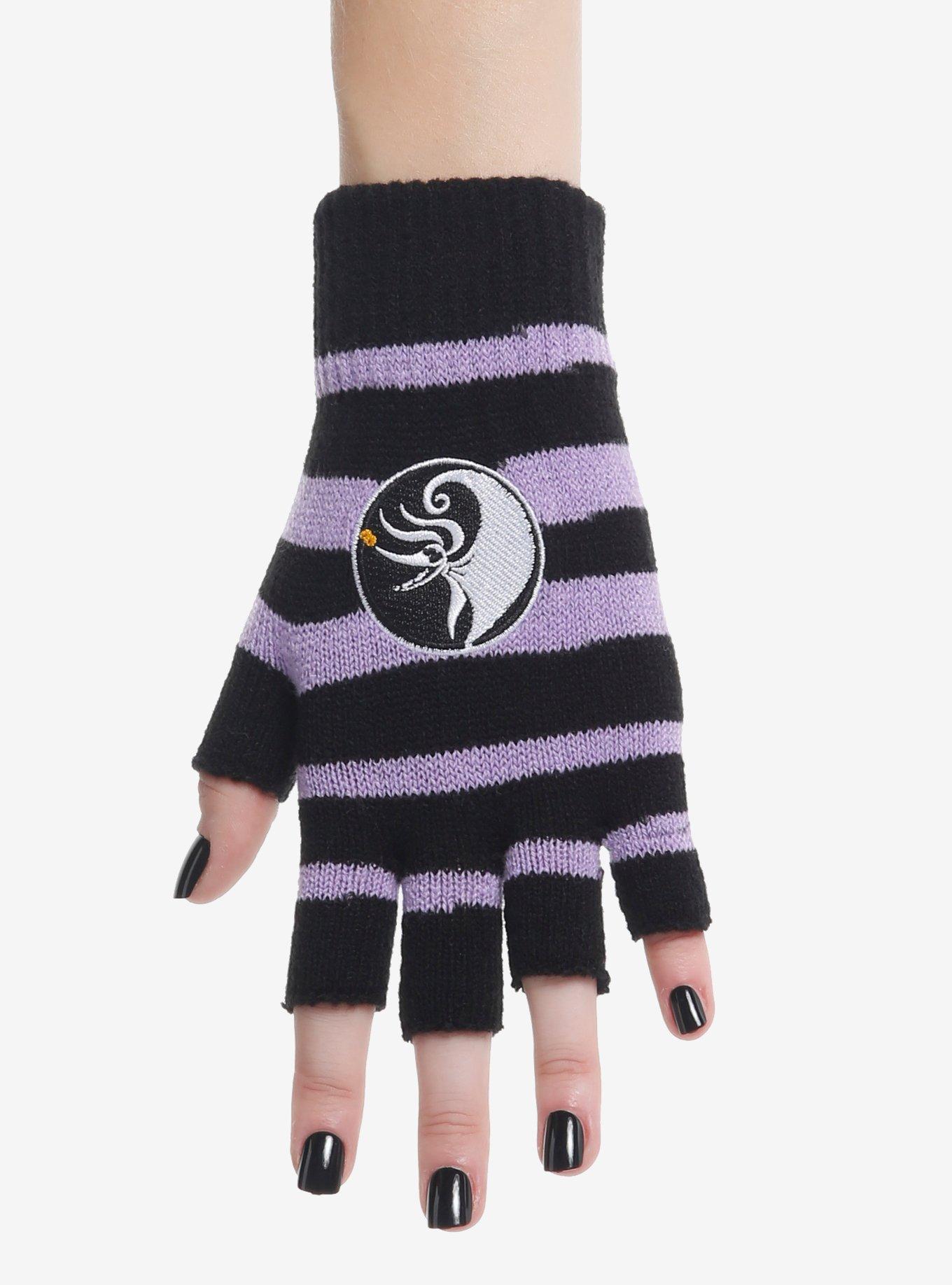 The Nightmare Before Christmas Jack & Zero Stripe Fingerless Gloves, , hi-res
