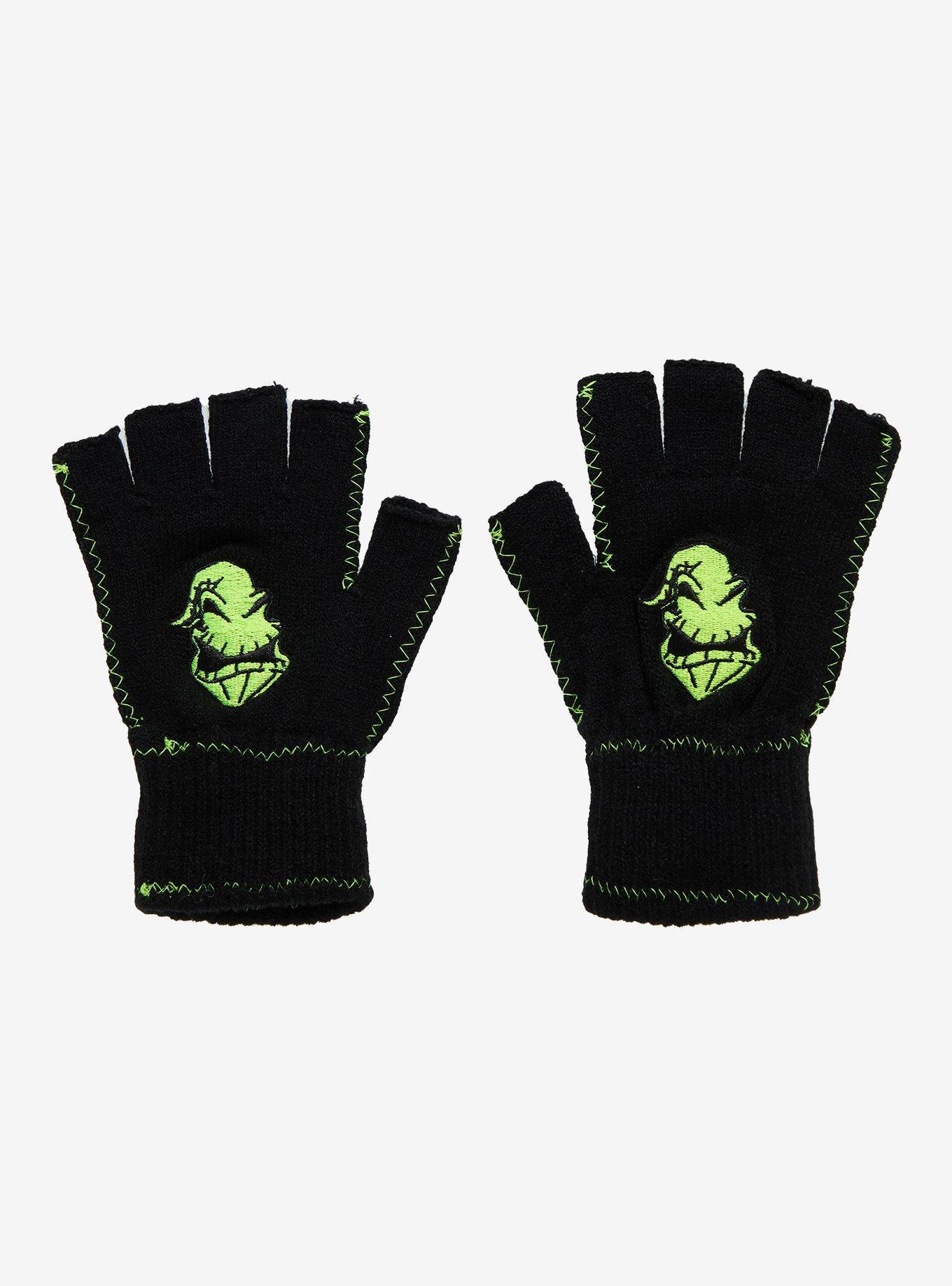 The Nightmare Before Christmas Oogie Boogie Glow-In-The-Dark Fingerless Gloves, , hi-res