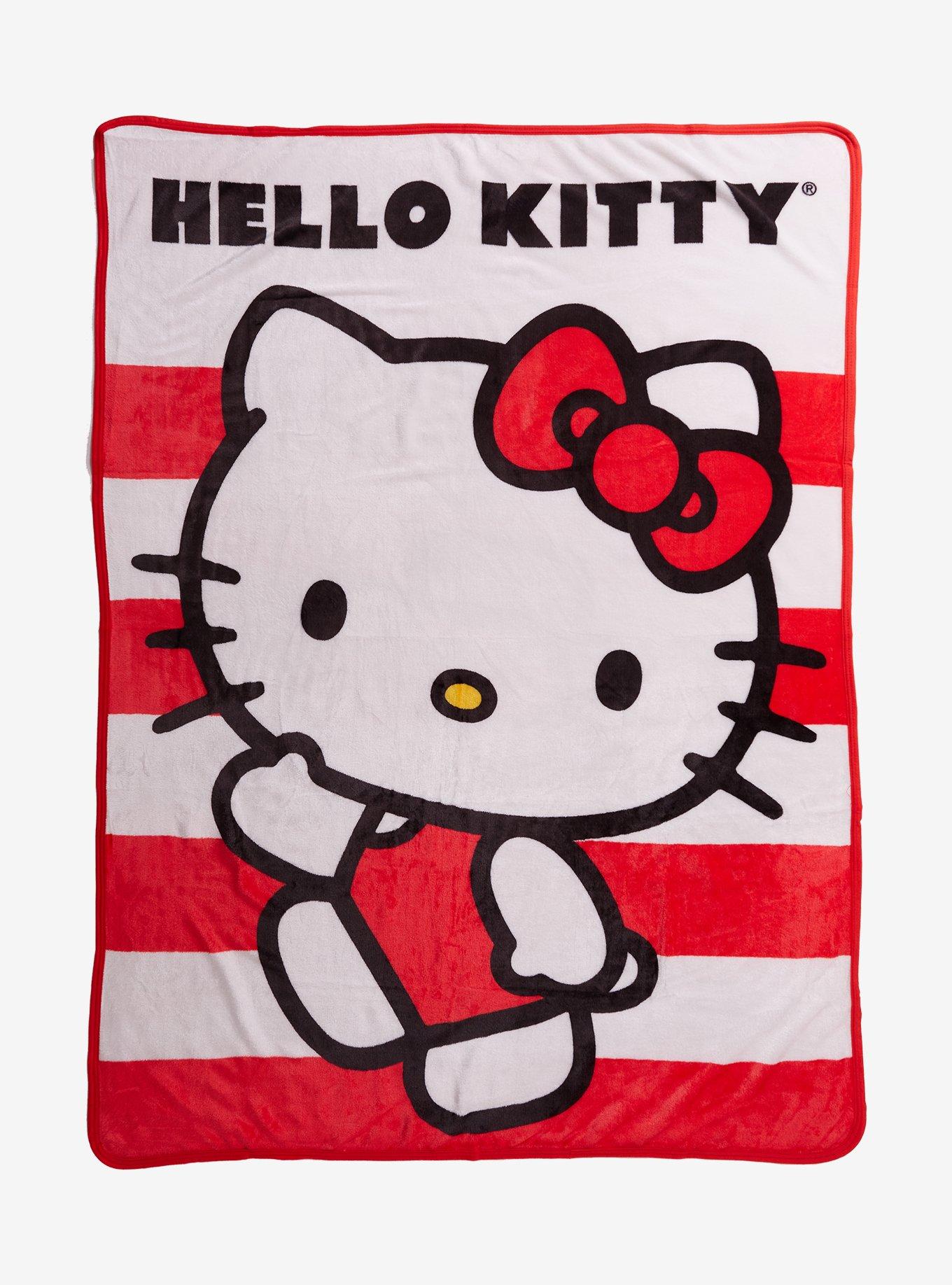 Hello Kitty Red Stripe Throw Blanket, , hi-res