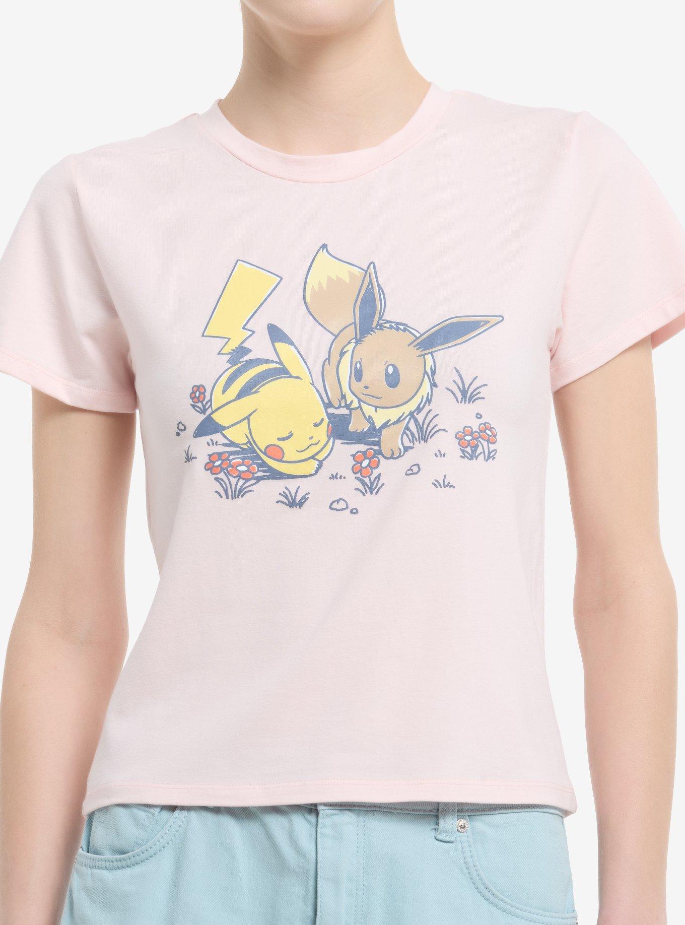 Pokemon Pikachu & Eevee Flowers Skimmer Girls T-Shirt, , hi-res