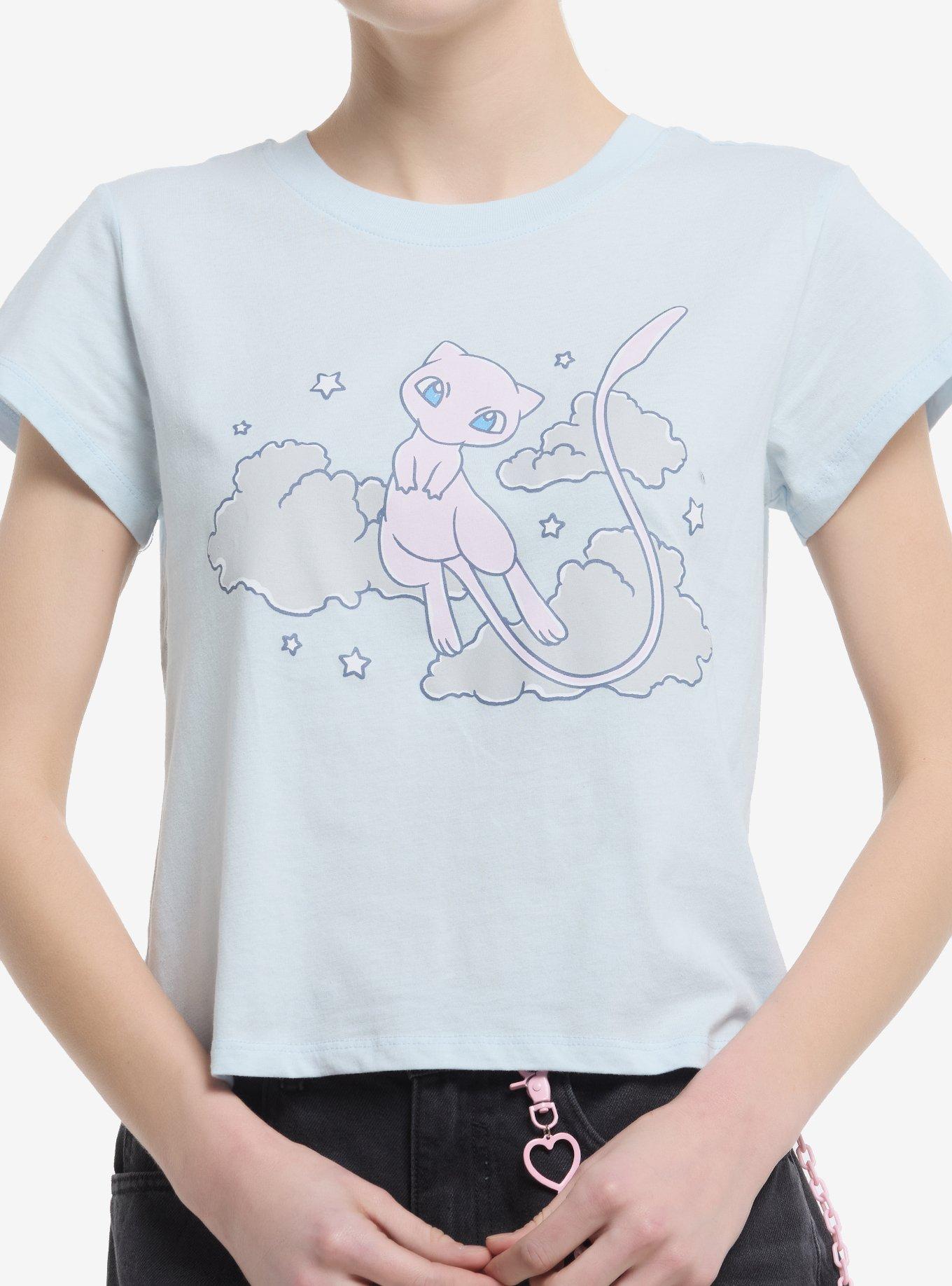 Pokemon Mew Clouds Girls Crop T-Shirt, , hi-res