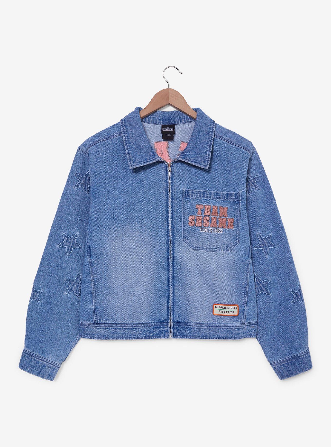 Sesame Street Team Sesame Women's Plus Size Denim Jacket — BoxLunch Exclusive, , hi-res