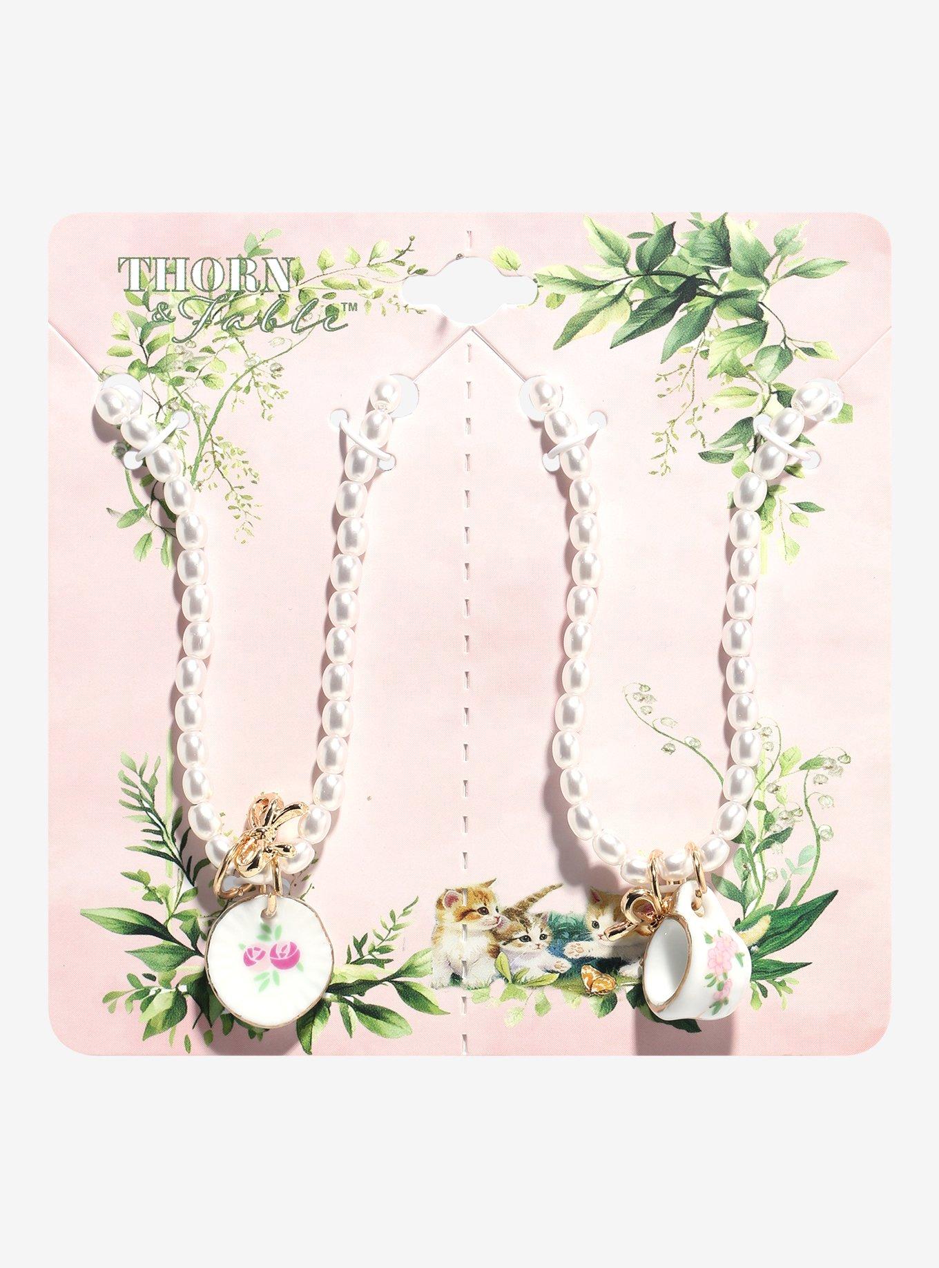 Thorn & Fable Tea Party Best Friend Necklace Set, , hi-res