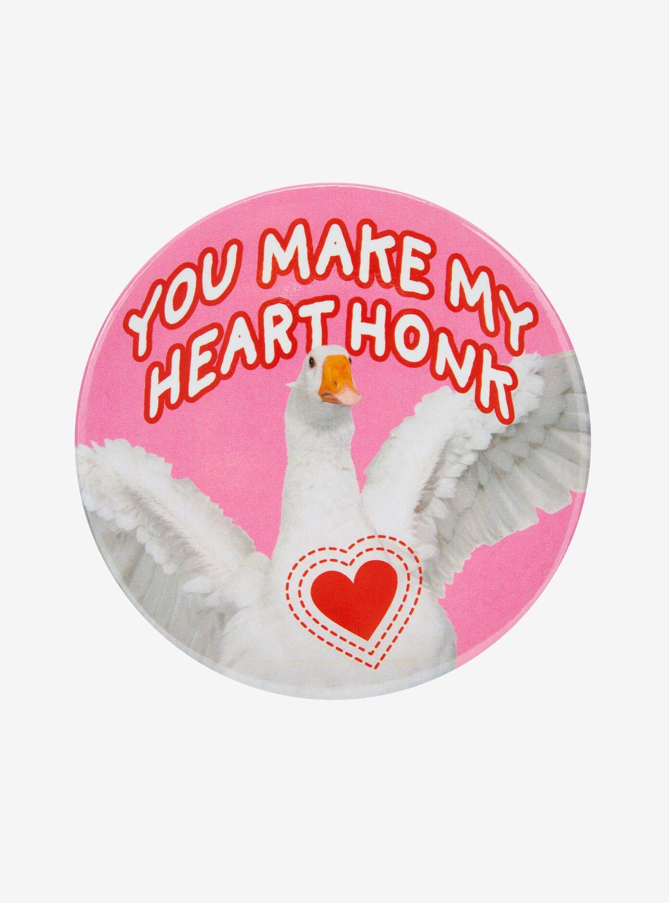 Heart Honk Goose 3 Inch Button, , hi-res