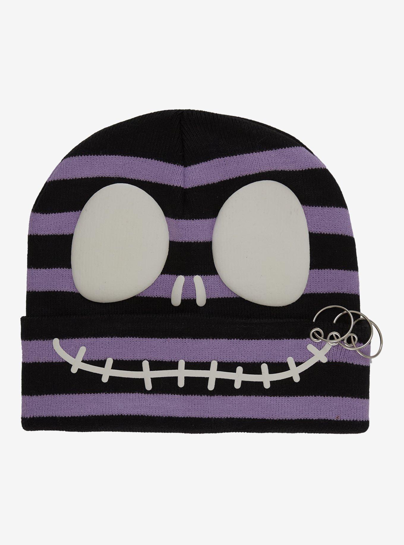 The Nightmare Before Christmas Jack Glow-In-The-Dark Pierced Beanie, , hi-res