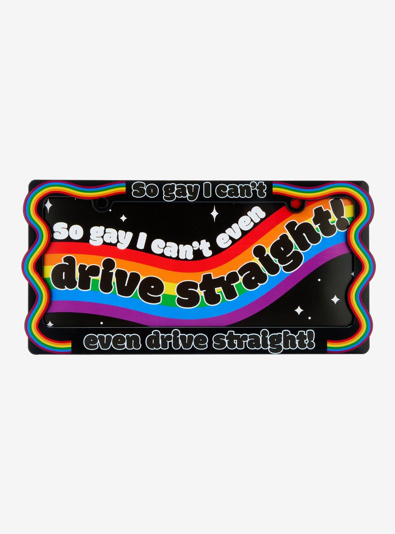 Can't Even Drive Straight Rainbow License Plate Frame, , hi-res