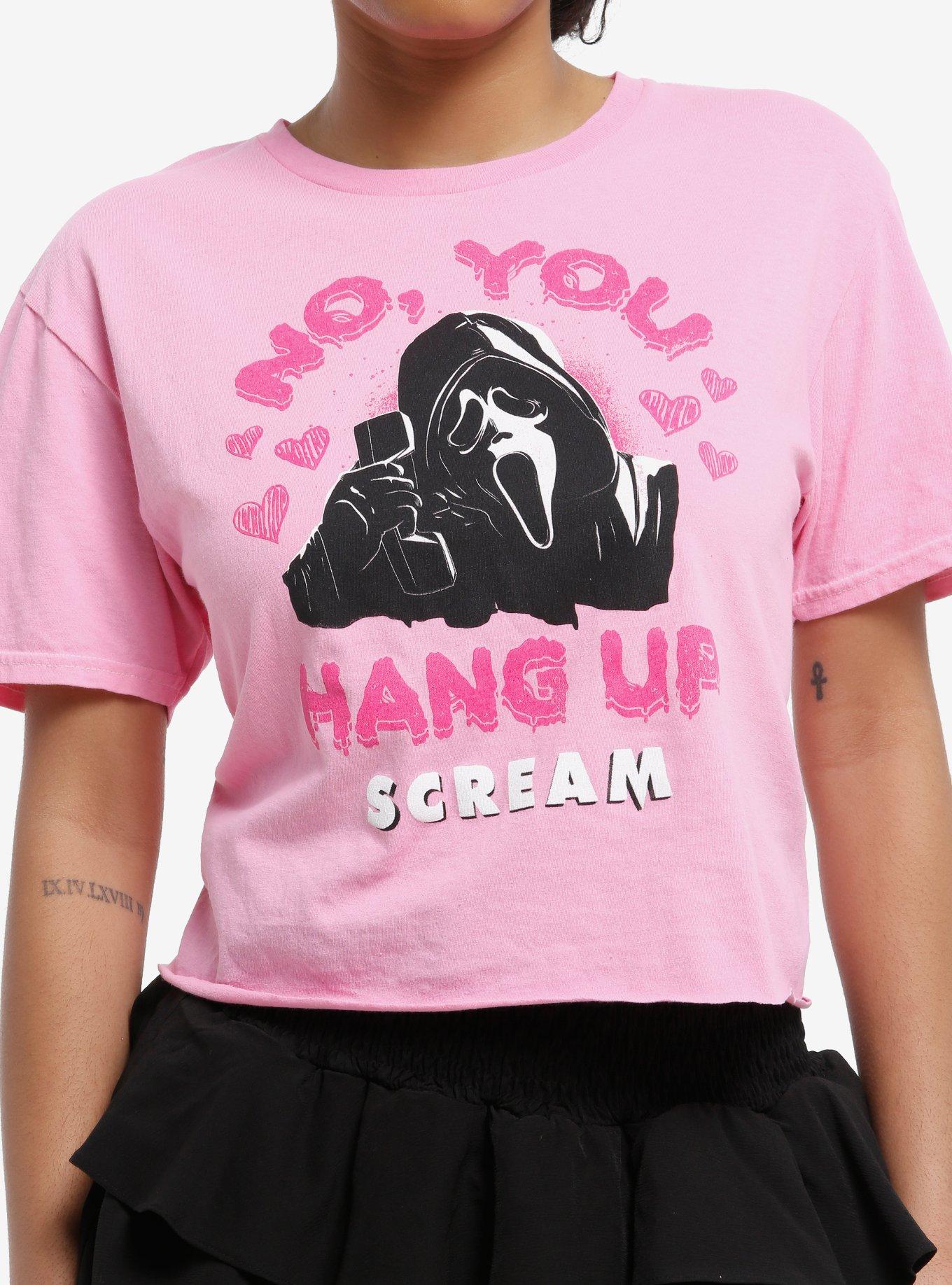 Scream Ghost Face No You Hang Up Girls Crop T-Shirt, , hi-res