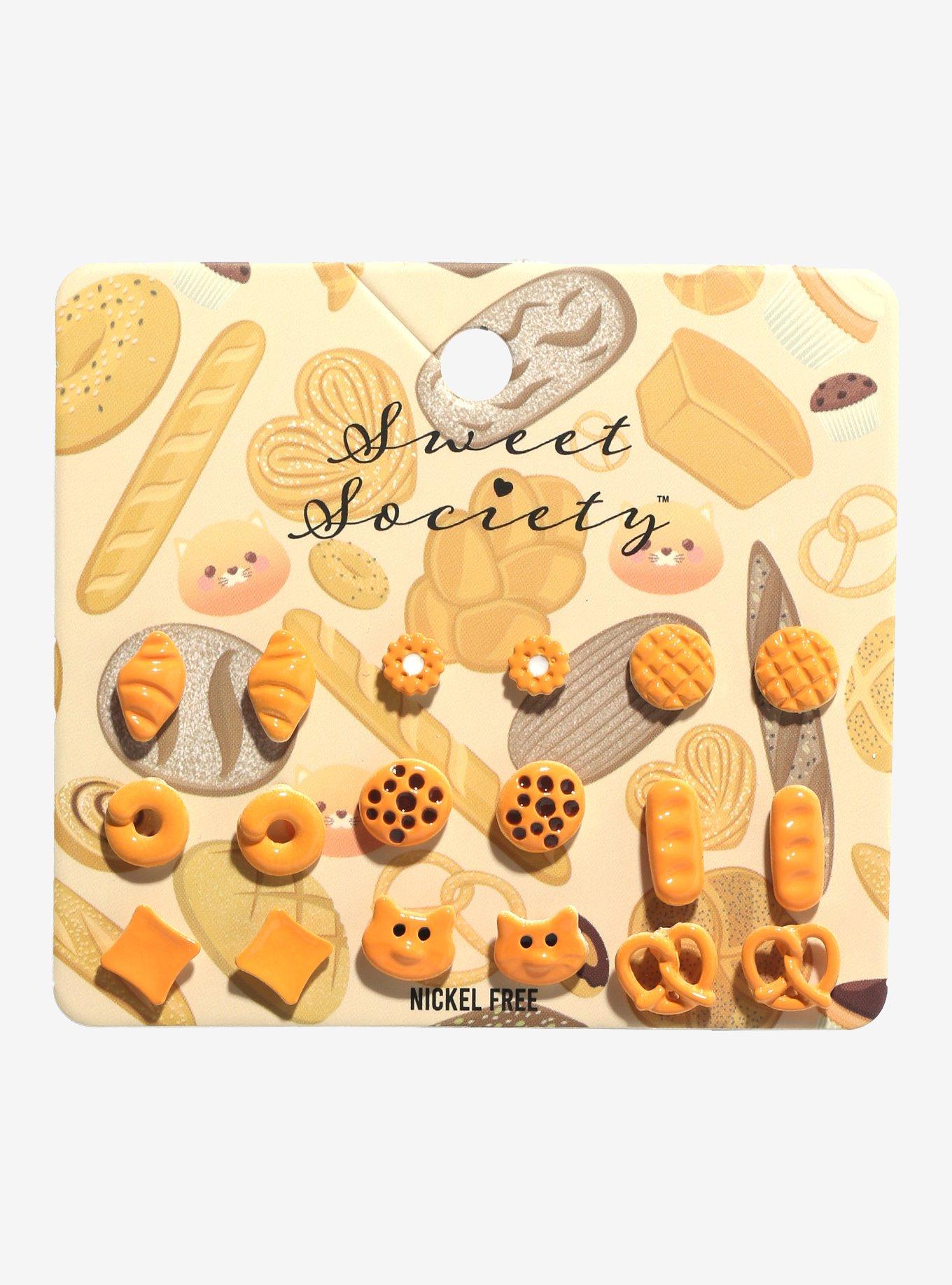 Sweet Society Bread Pastries Stud Earring Set, , hi-res