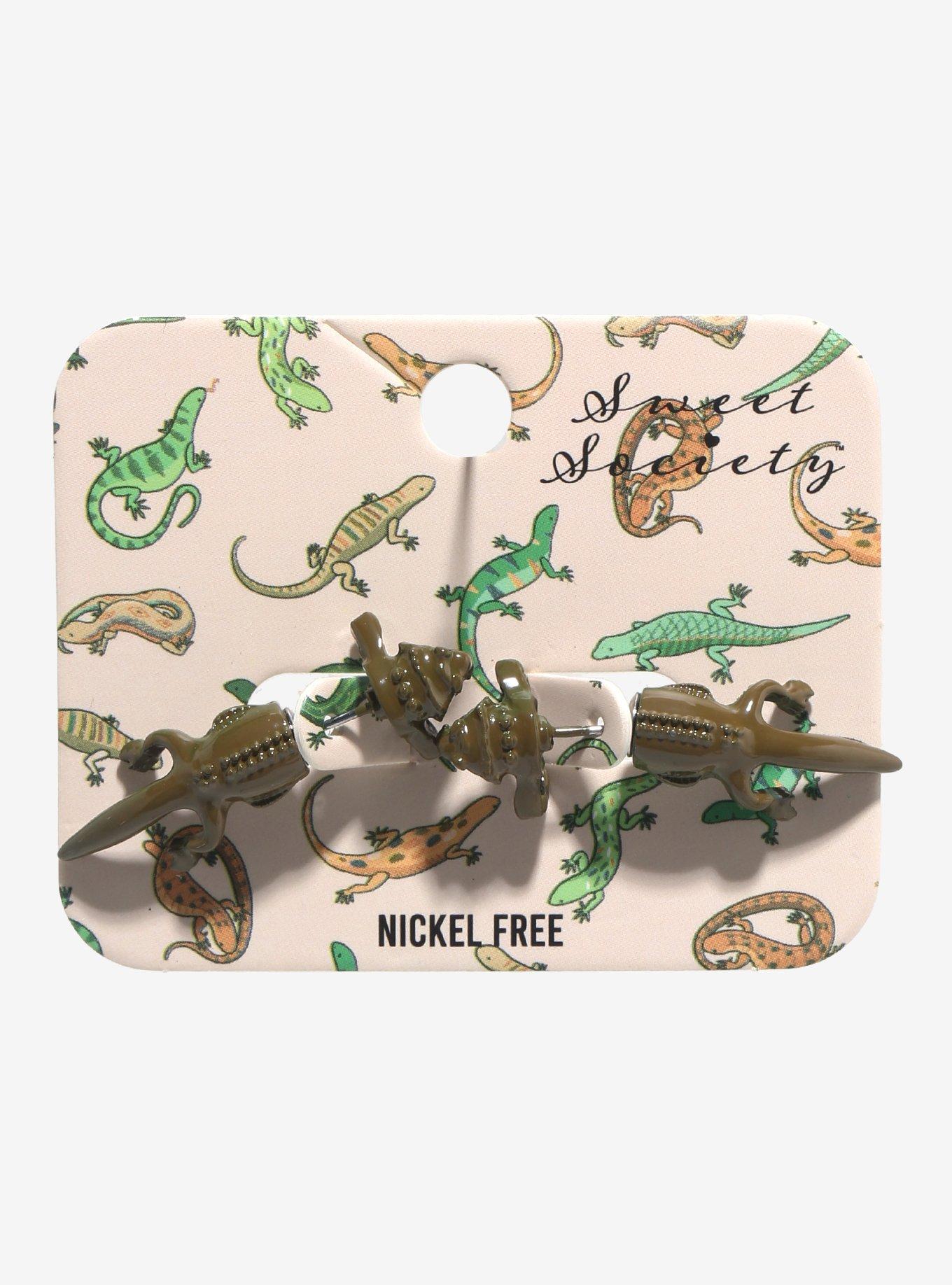 Sweet Society Bearded Dragon Front/Back Earrings, , hi-res