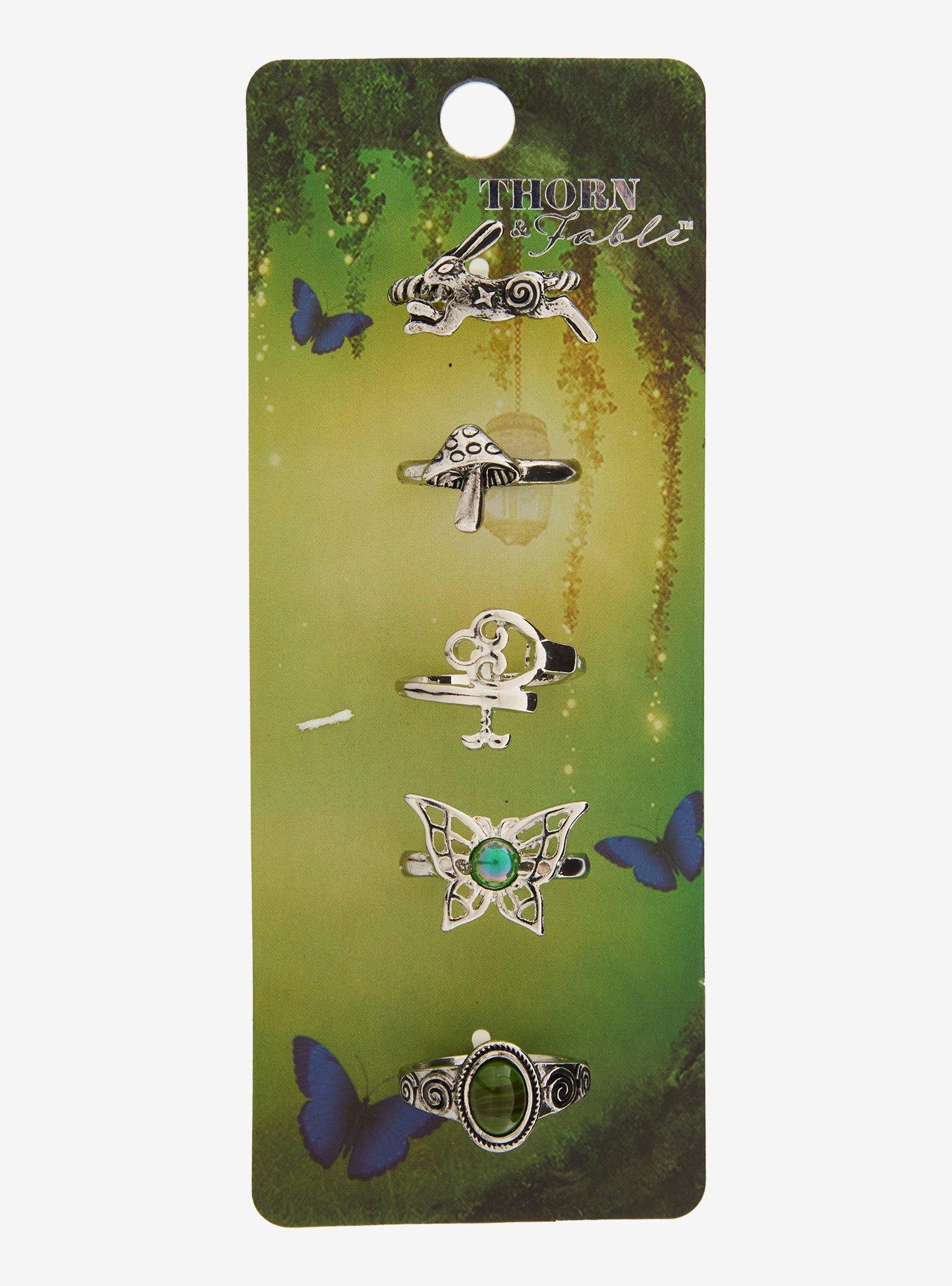 Thorn & Fable Rabbit Forest Gem Ring Set, , hi-res