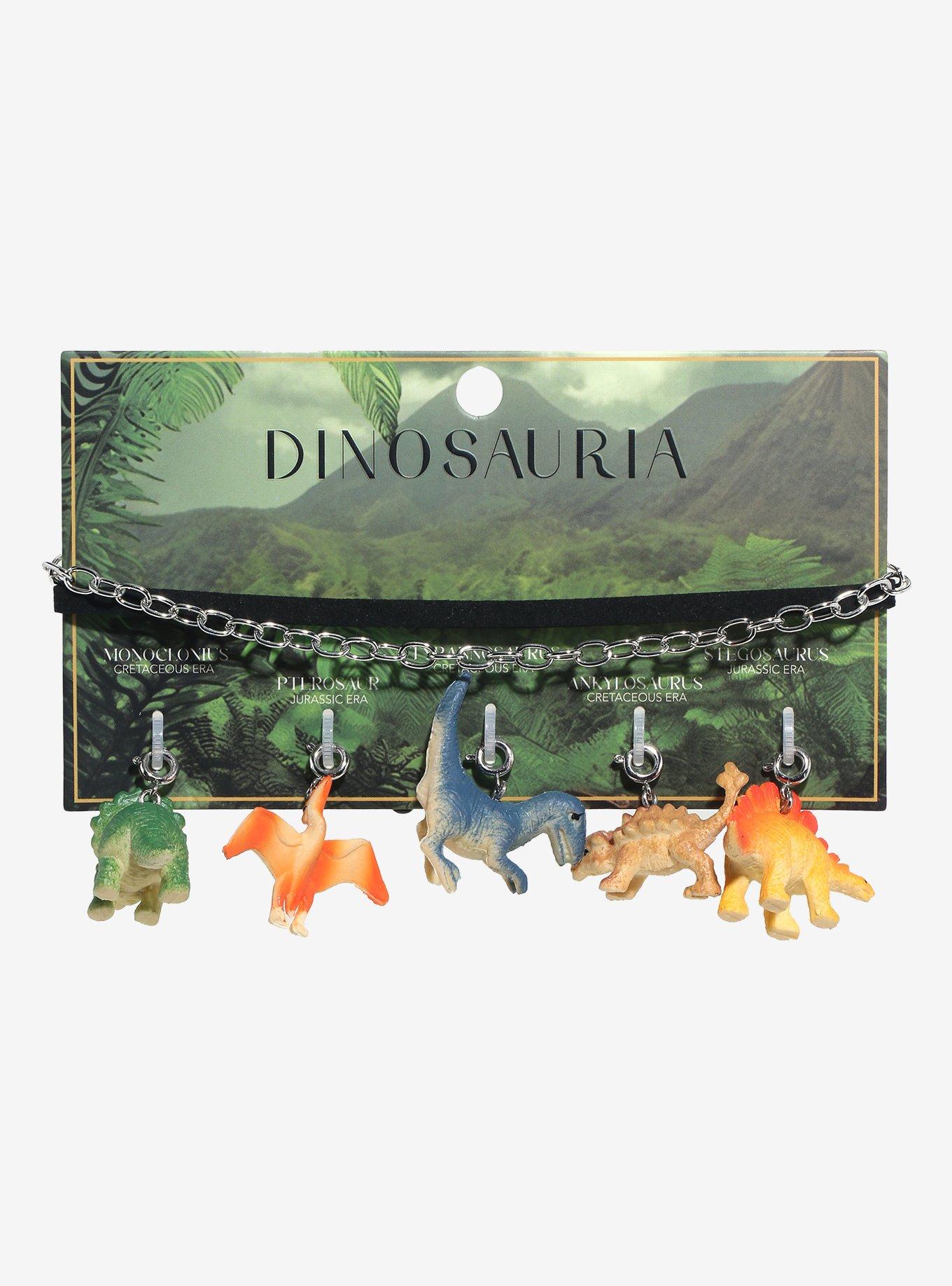 Dinosaur Charm Choker Necklace Set, , hi-res