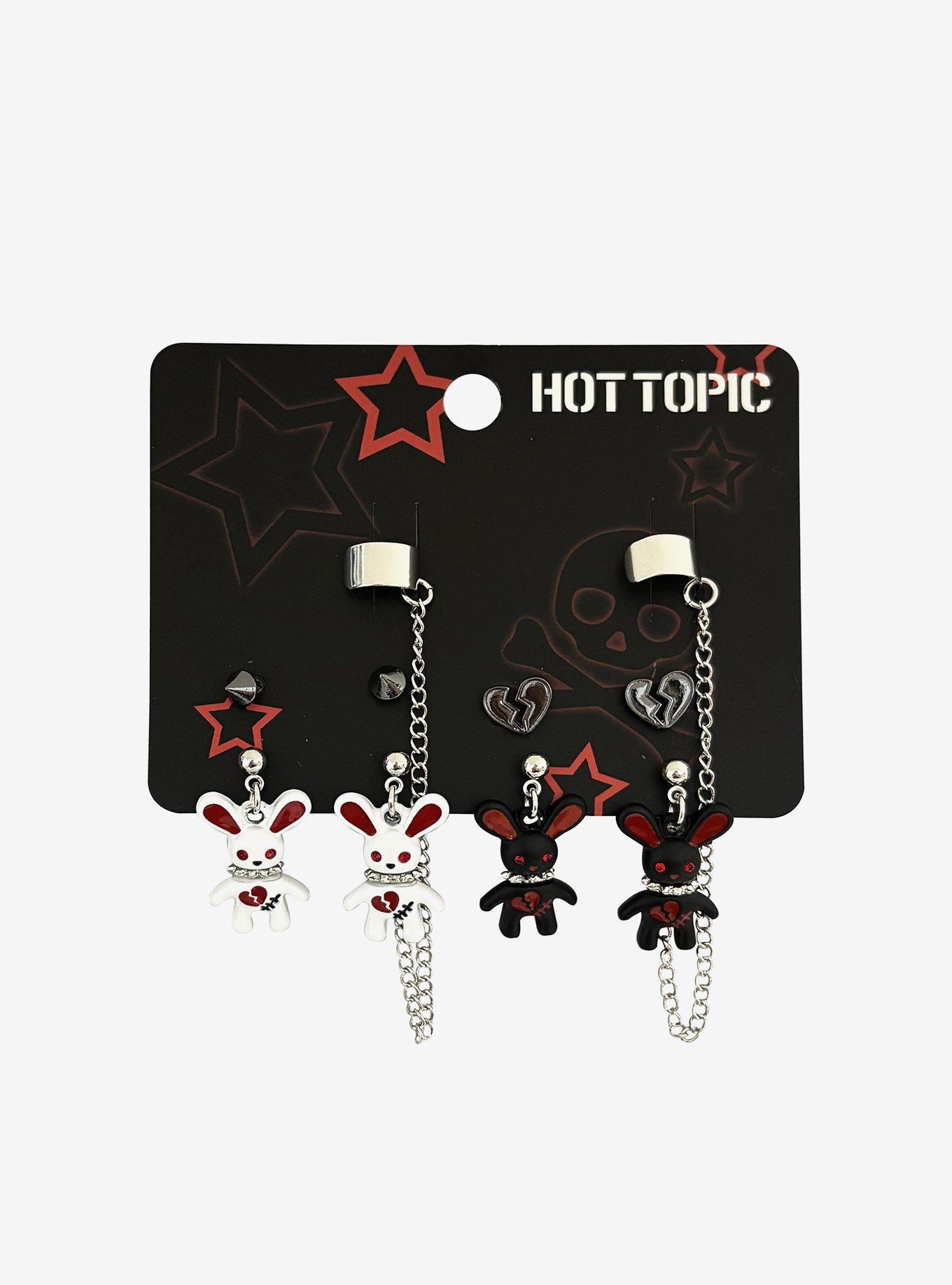 Emo Bunny Spike Cuff Earring Set, , hi-res