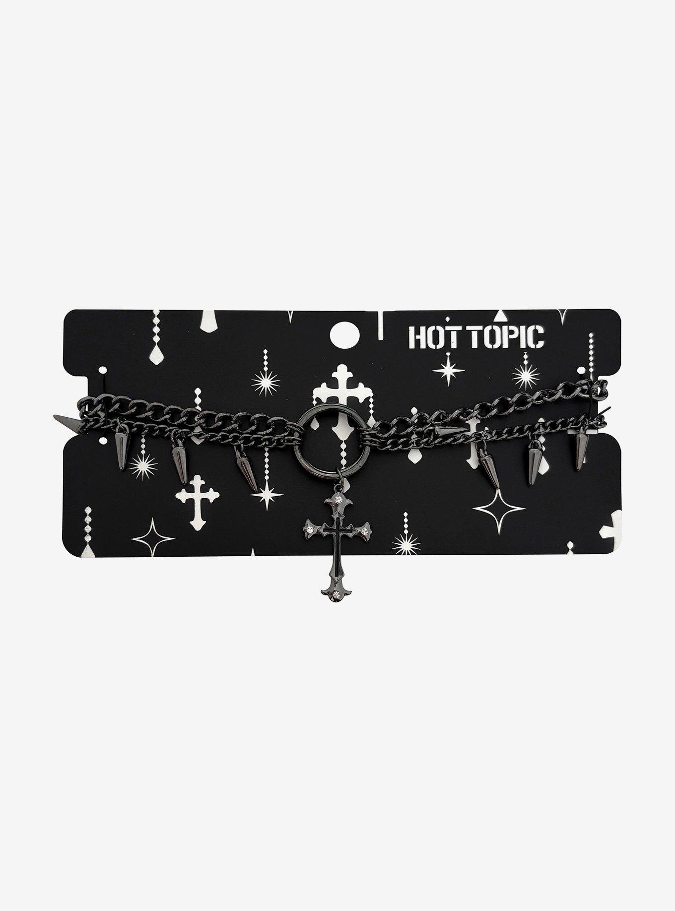 Cross Spike Chain Choker, , hi-res