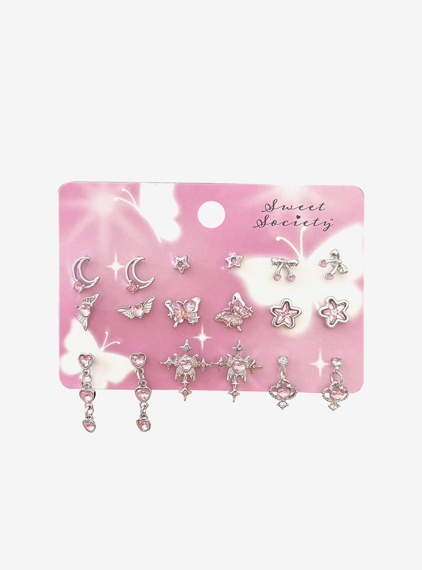 Sweet Society Celestial Butterfly Bling Earring Set, , hi-res
