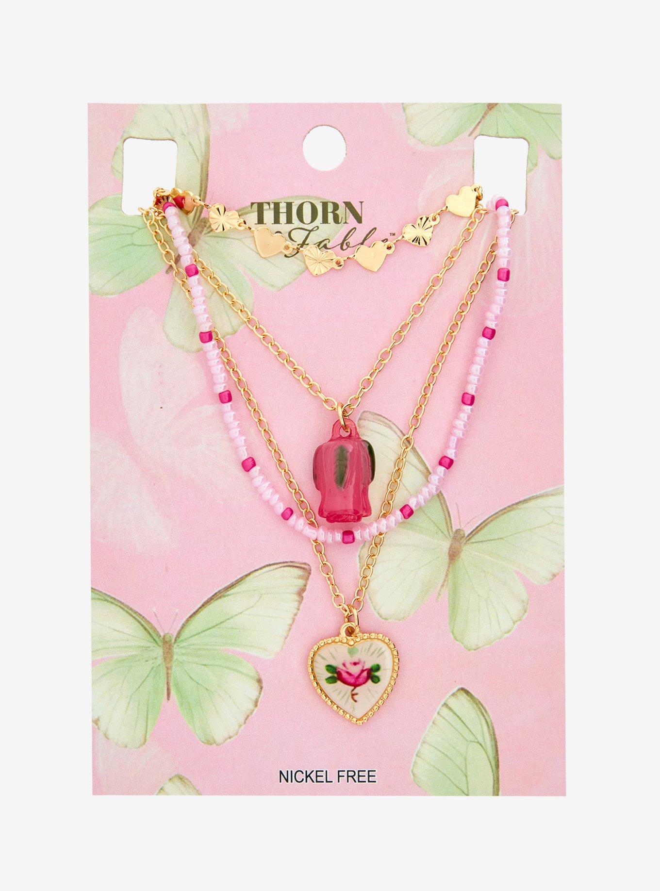 Thorn & Fable Rose Hear Necklace Set, , hi-res