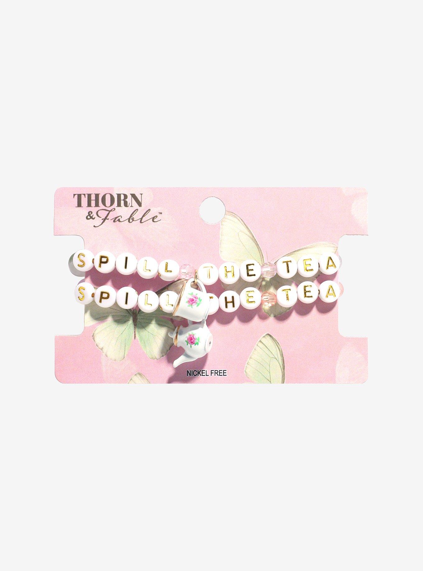 Thorn & Fable Spill The Tea Best Friend Bead Bracelet Set, , hi-res