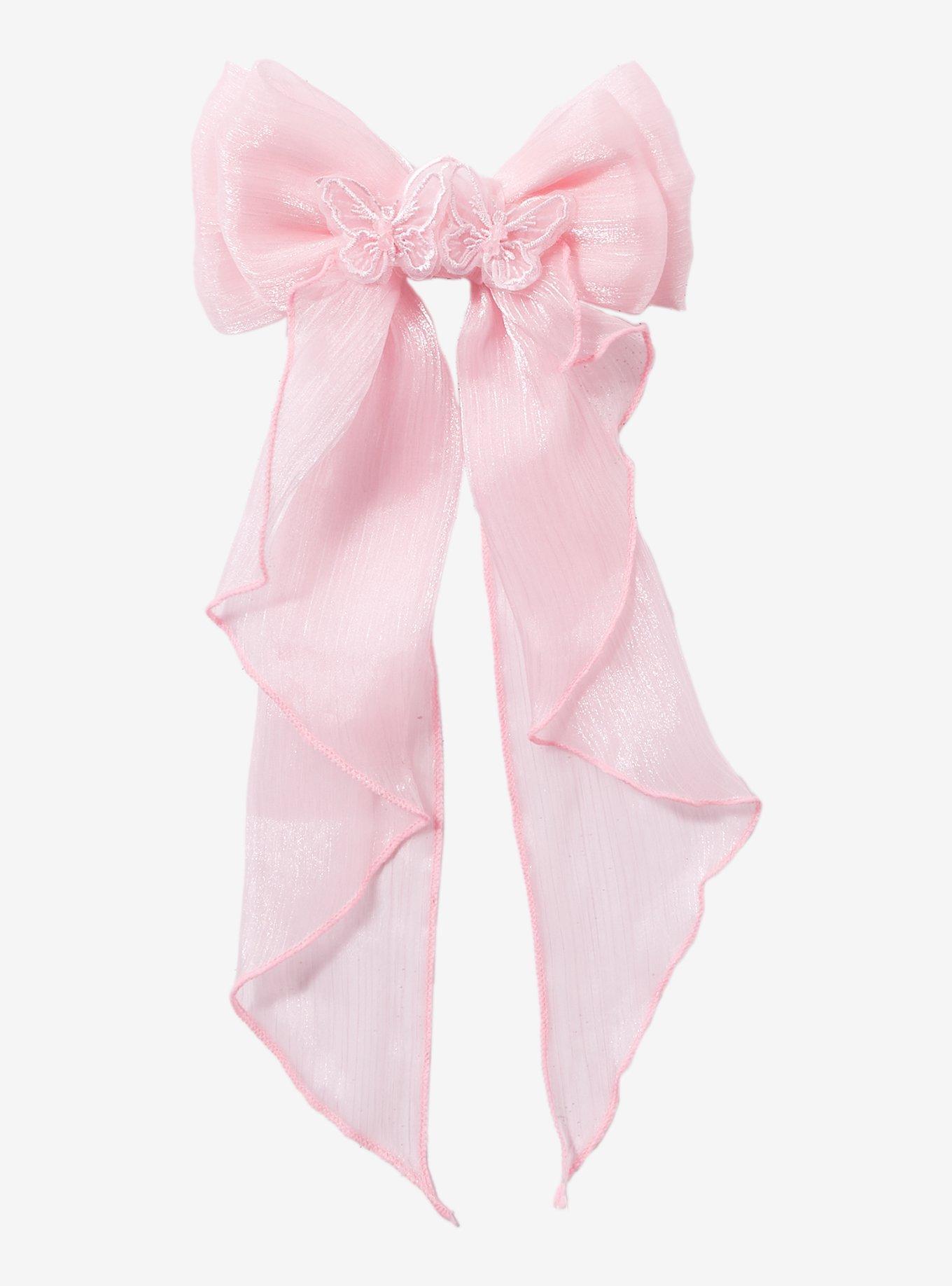 Sweet Society Pink Organza Butterfly Hair Bow, , hi-res