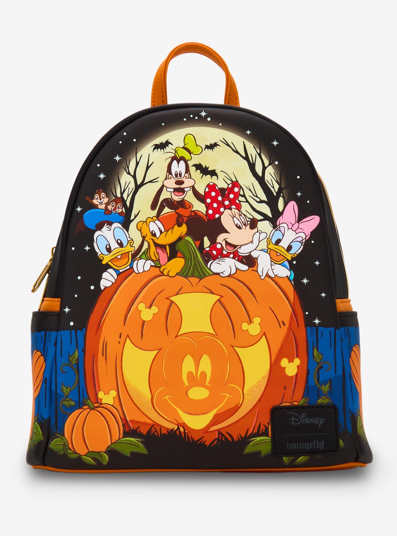 Loungefly Disney Mickey Mouse & Friends Halloween Glow-In-The-Dark Pumpkin Mini Backpack, , hi-res