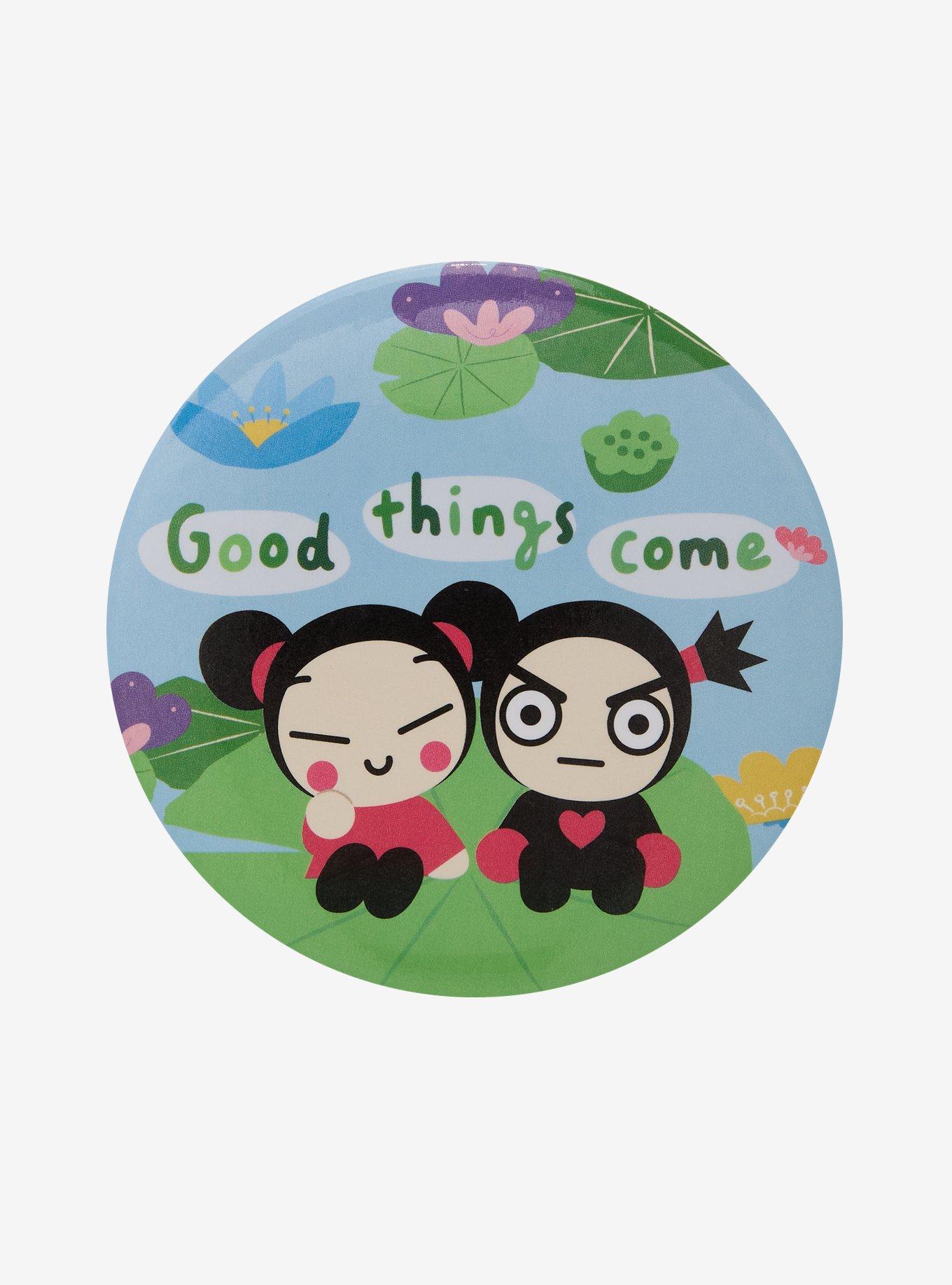 Pucca & Garu Lily Pad 3 Inch Button, , hi-res