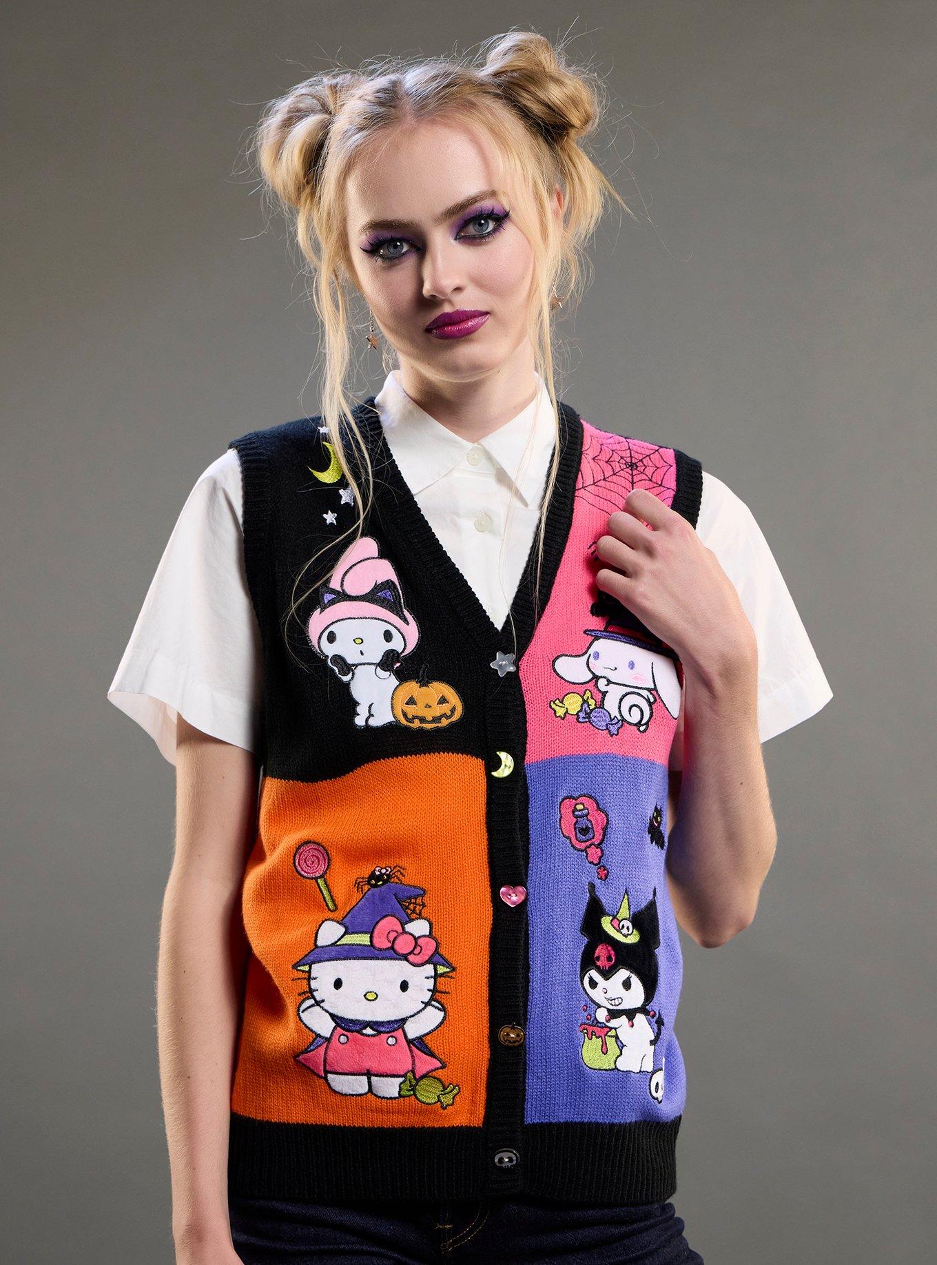 Hello Kitty And Friends Halloween Grid Girls Sweater Vest, , hi-res
