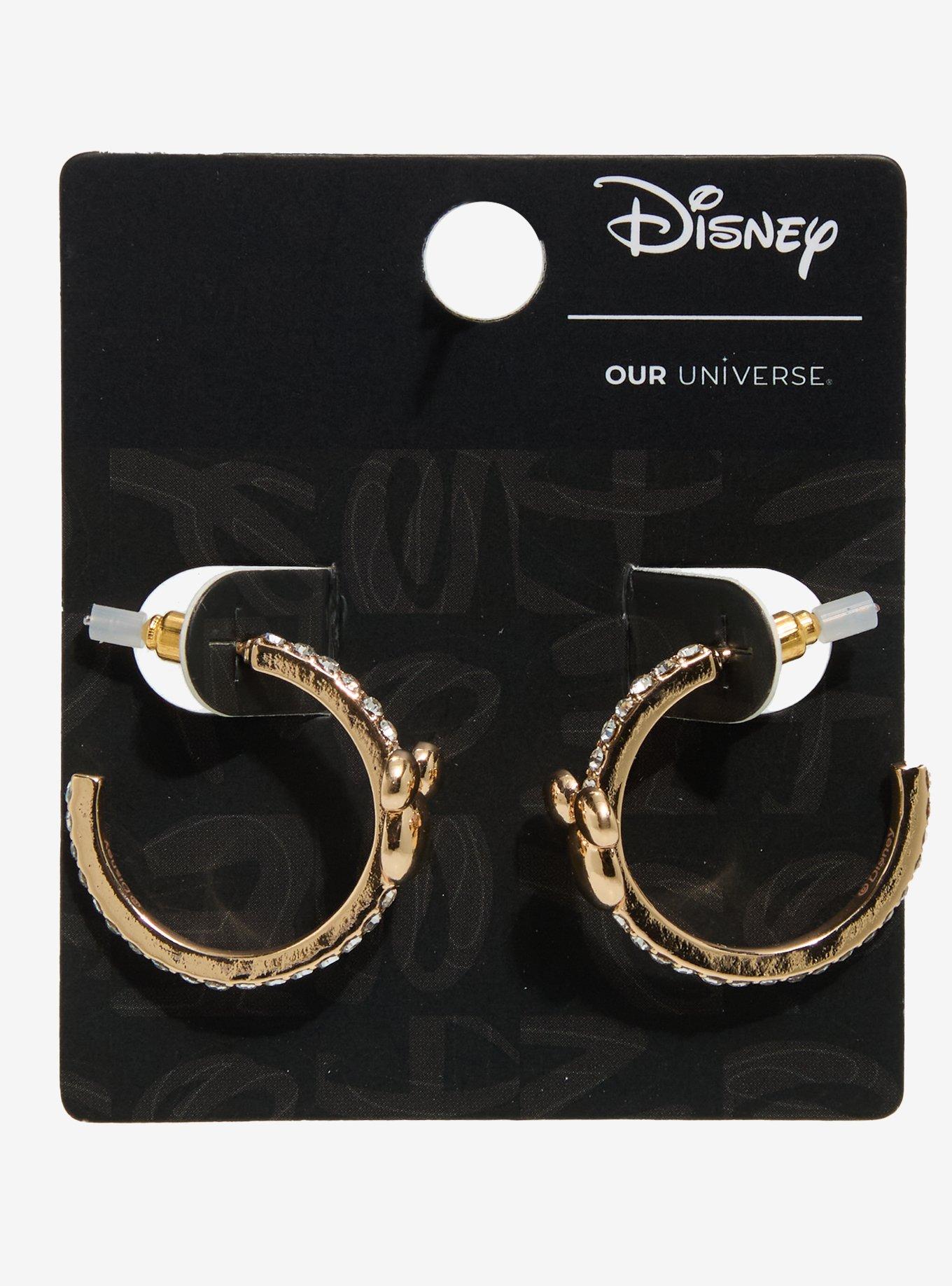 Our Universe Disney Mickey Mouse Rhinestone Hoop Earrings — BoxLunch Exclusive, , hi-res