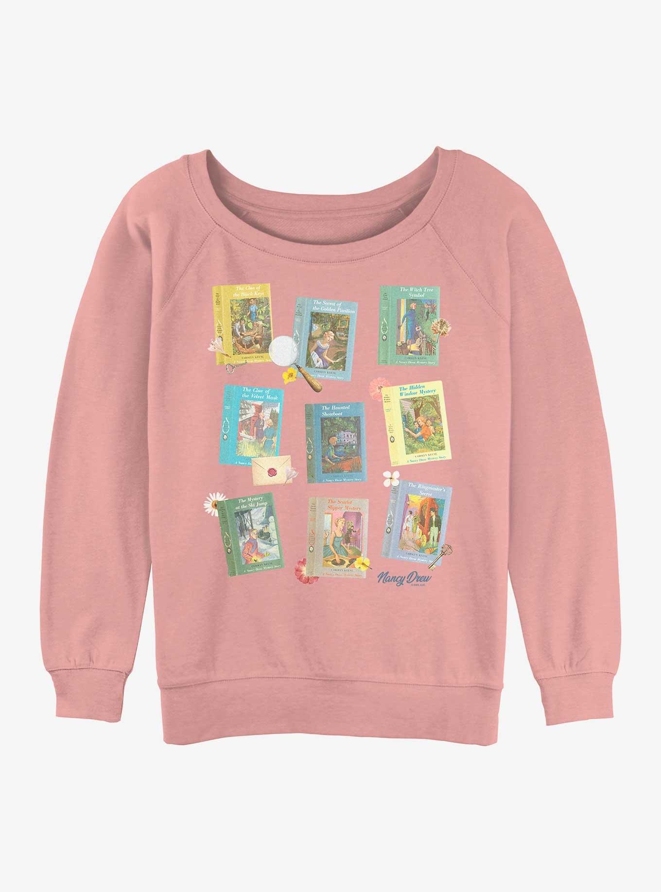 Nancy Drew Mystery Books Womens Slouchy Sweatshirt, DESERTPNK, hi-res
