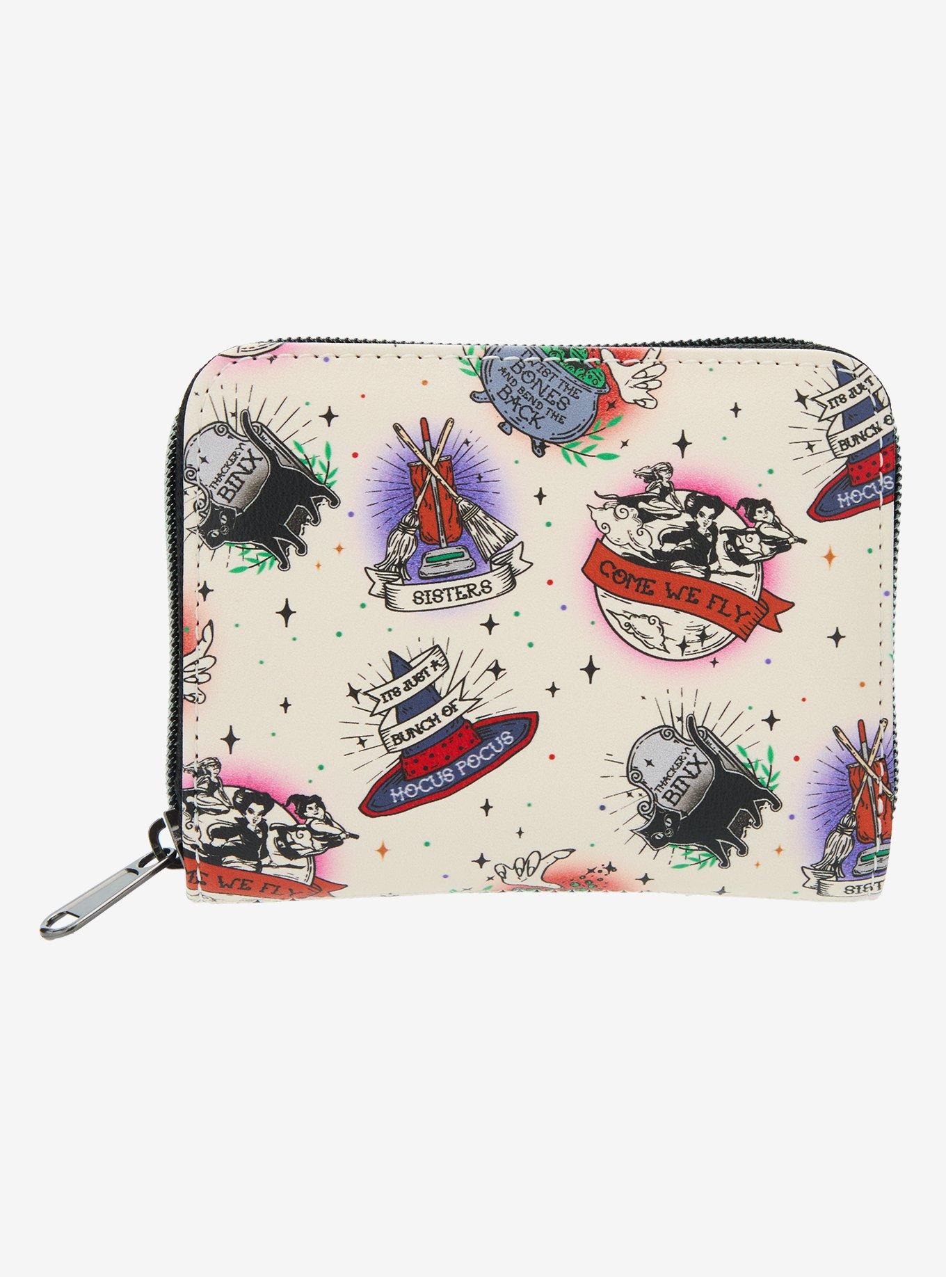 Loungefly Disney Hocus Pocus Tattoo Icons Mini Zipper Wallet, , hi-res