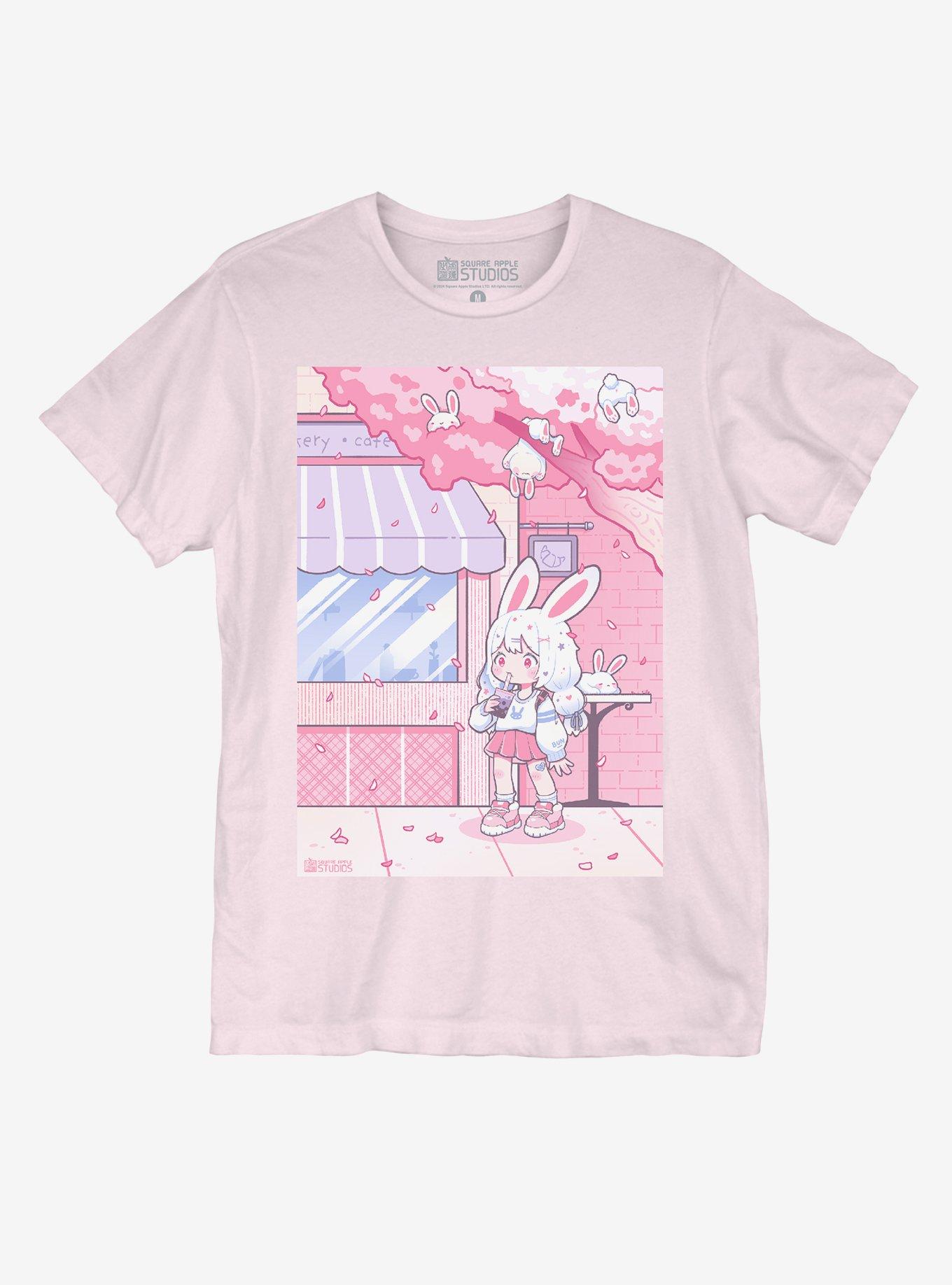 Sakura Bunny Girls T-Shirt By Square Apple Studios, , hi-res