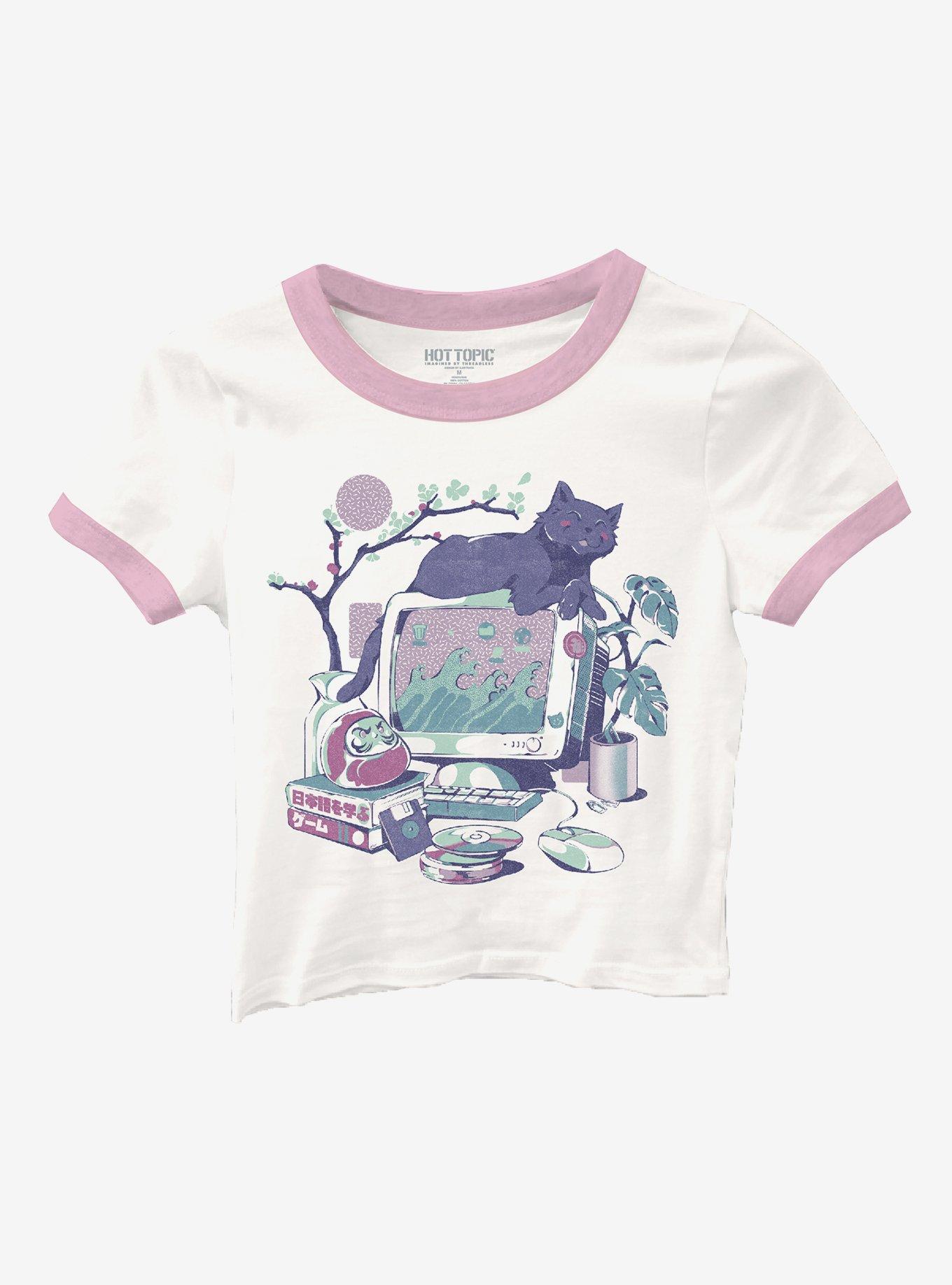 Cherry Blossom Computer Desk Girls Baby Ringer T-Shirt, , hi-res