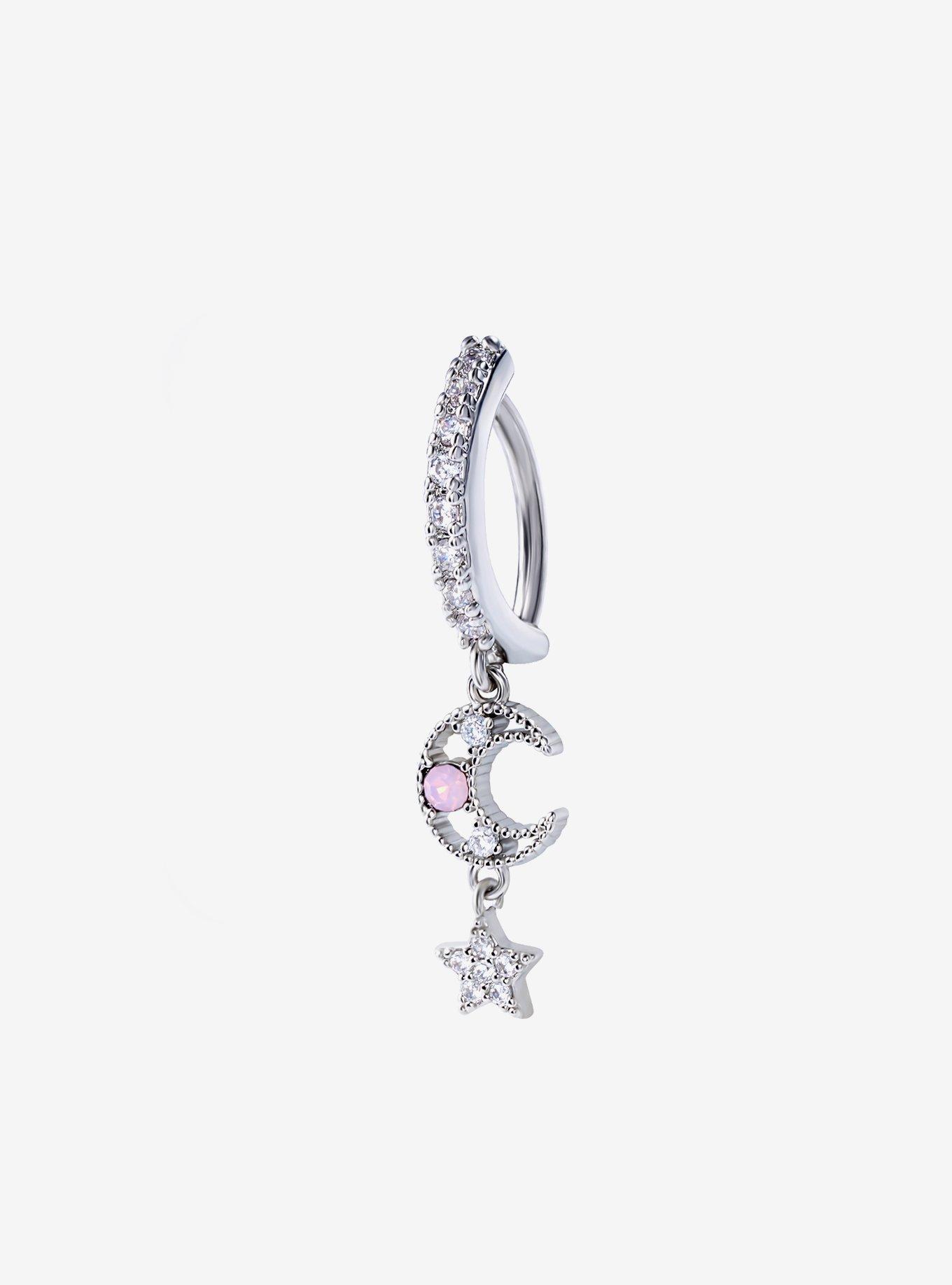 Steel Bling Moon Hinged Clicker, , hi-res