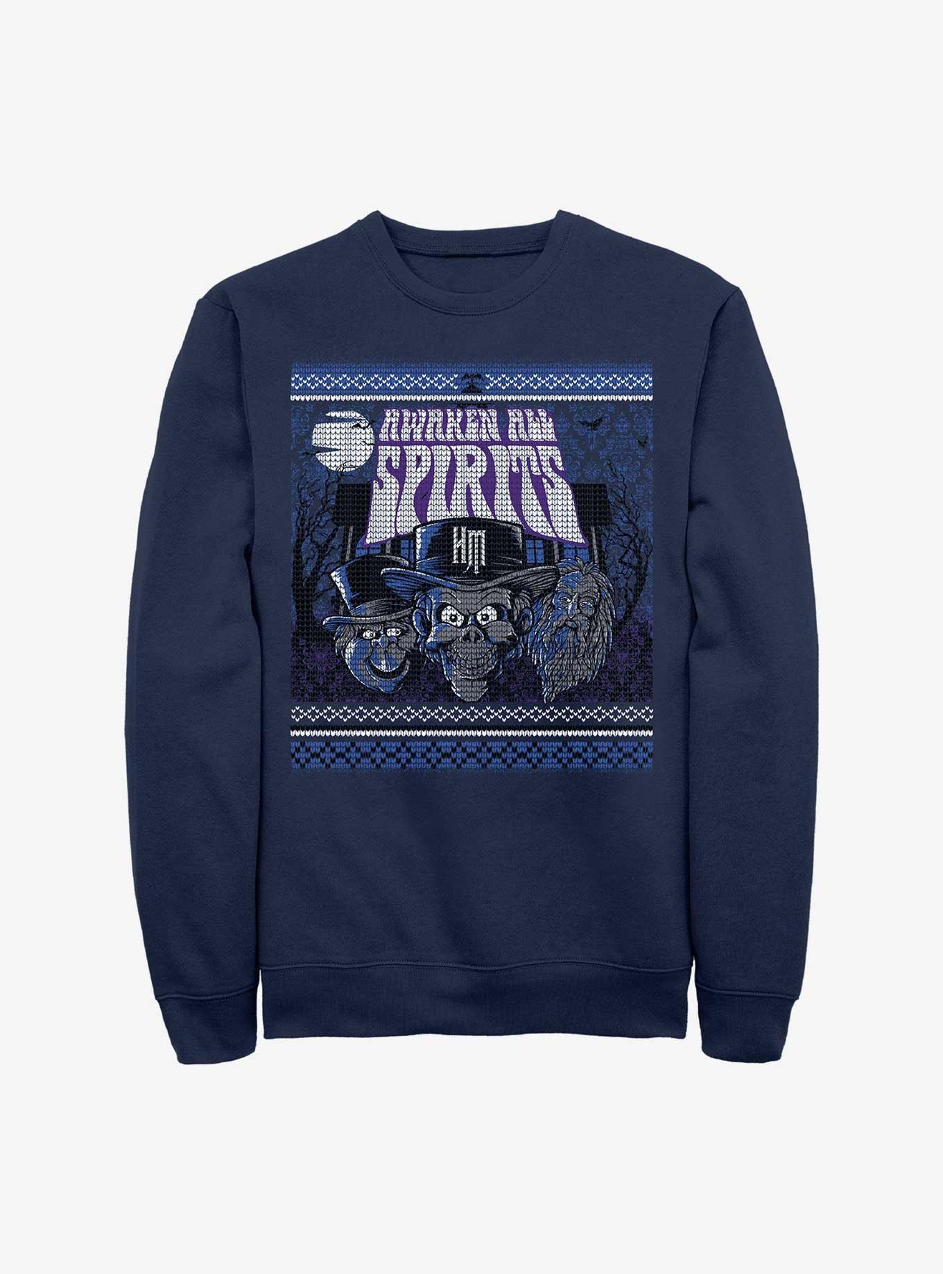Disney The Haunted Mansion Awaken All Spirits Ugly Holiday Pattern Sweatshirt, , hi-res