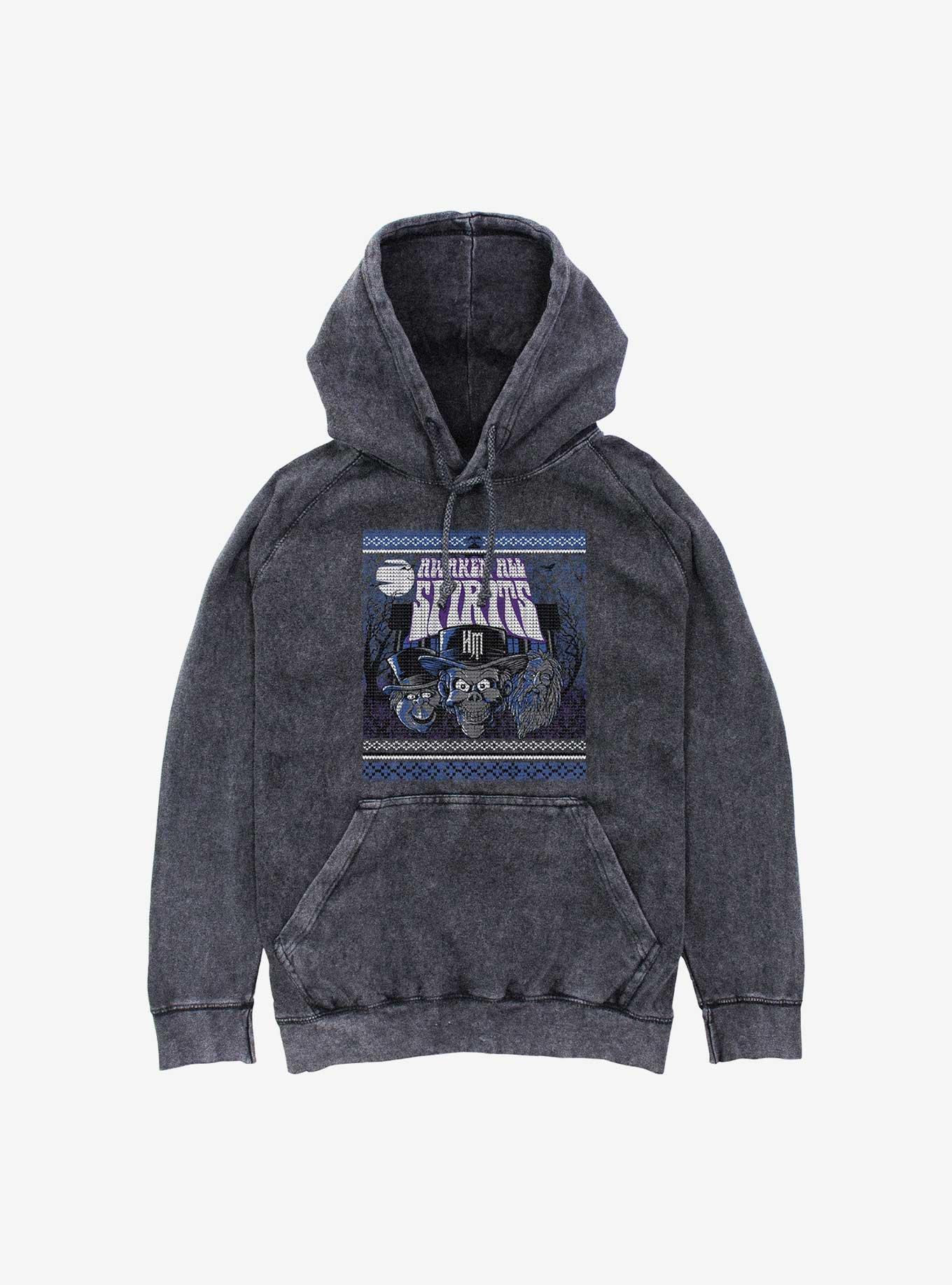 Disney The Haunted Mansion Awaken All Spirits Ugly Holiday Pattern Mineral Wash Hoodie, , hi-res