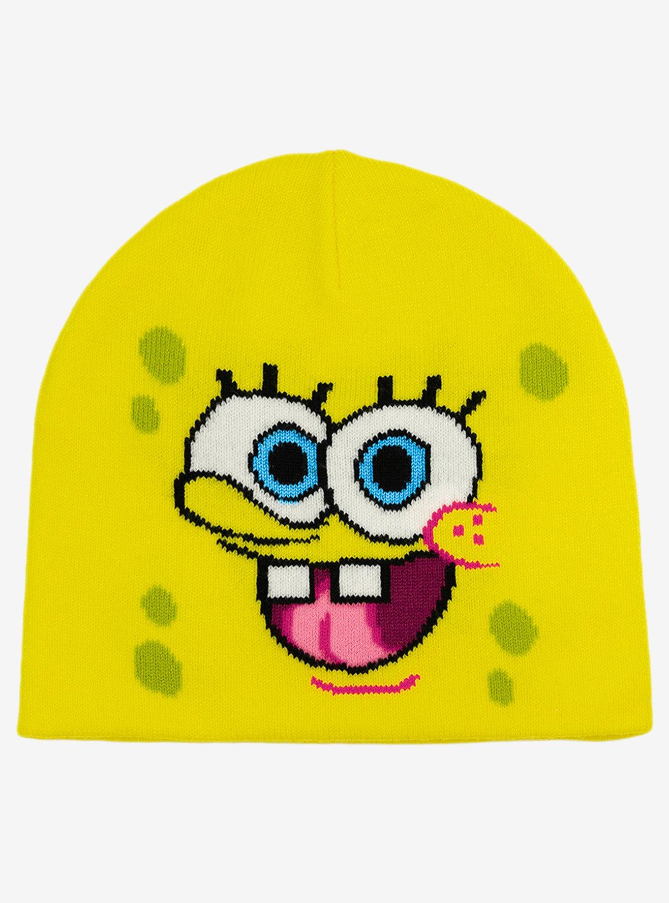 SpongeBob SquarePants Face Beanie Acrylic Knit Beanie Without Cuff, , hi-res