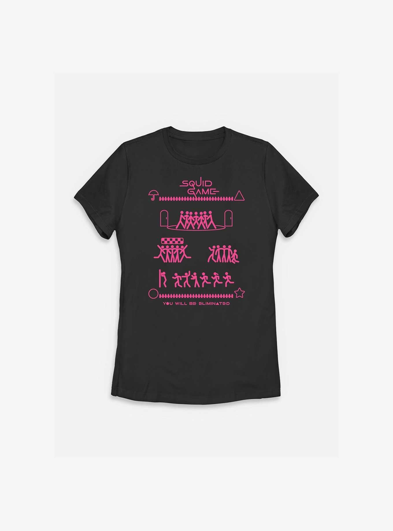 Squid Game You Will Be Eliminated Womens T-Shirt, BLACK, hi-res