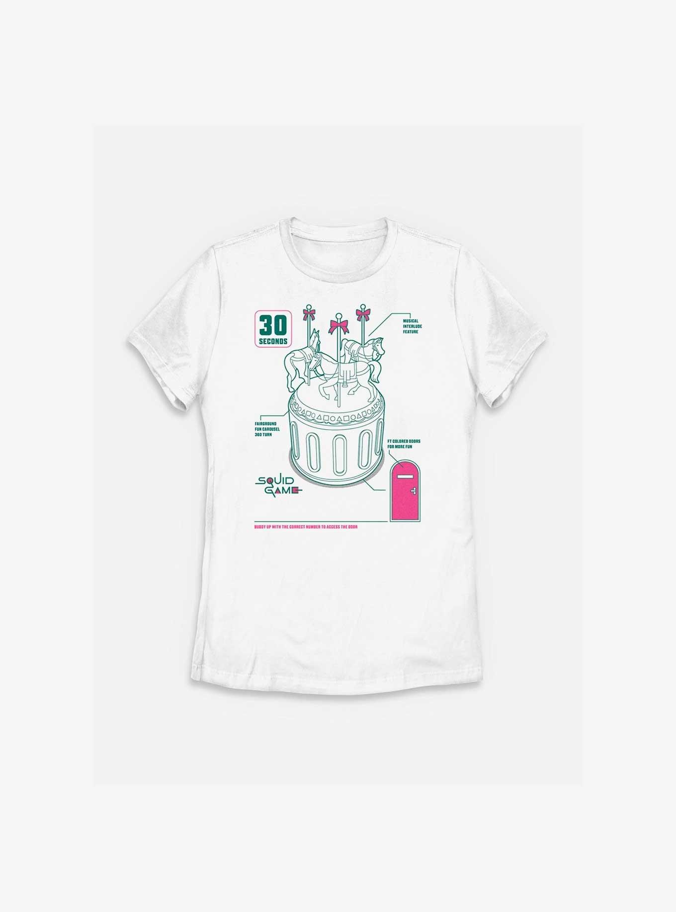 Squid Game Carousel Womens T-Shirt, WHITE, hi-res