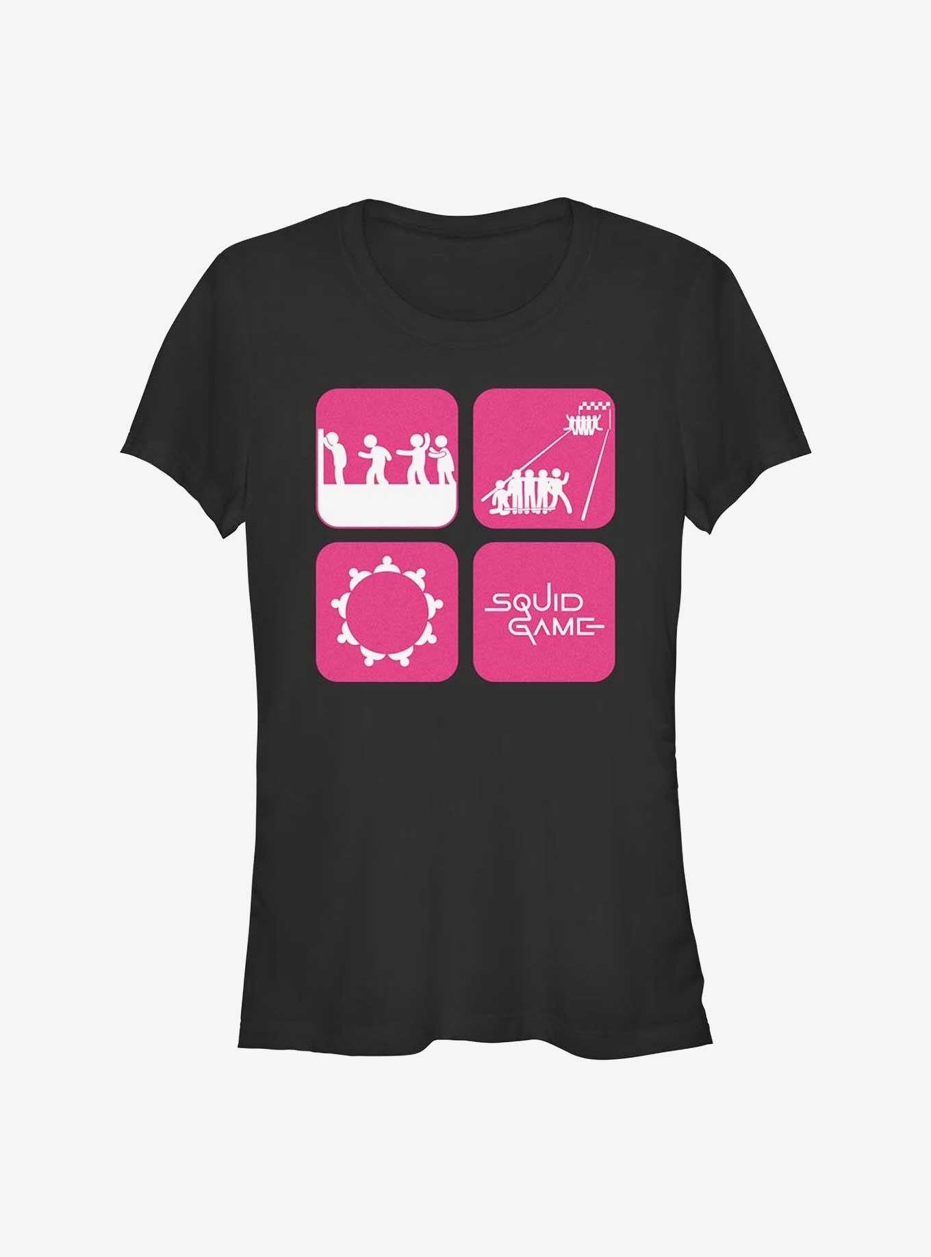 Squid Game Icons Girls T-Shirt, BLACK, hi-res