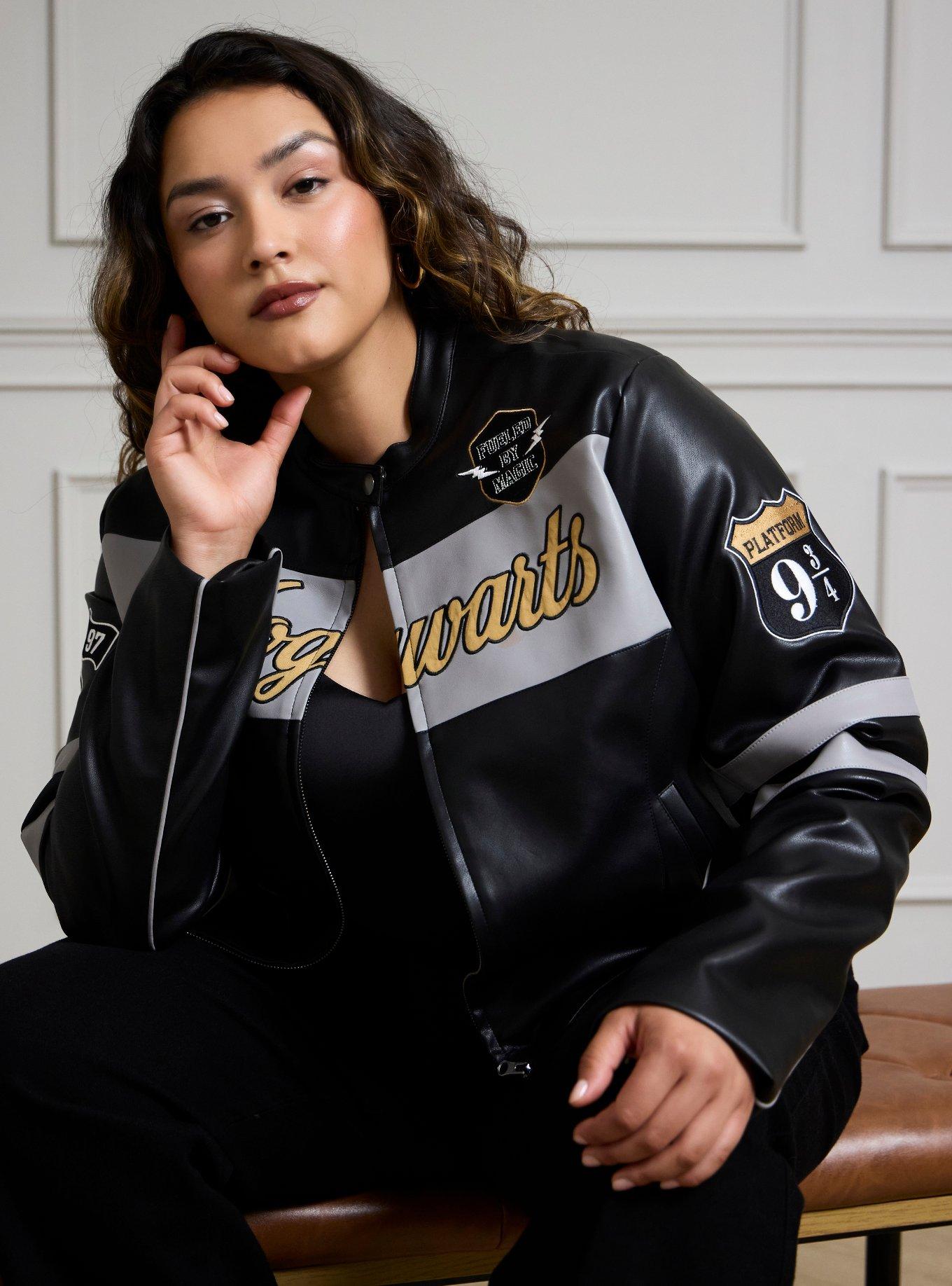 Harry Potter Hogwarts Moto Women's Plus Size Faux Leather Jacket - BoxLunch Exclusive, , hi-res