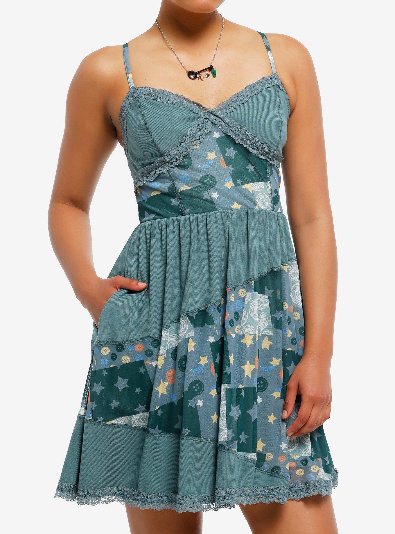 Coraline Patchwork Mesh Dress, MULTI, hi-res