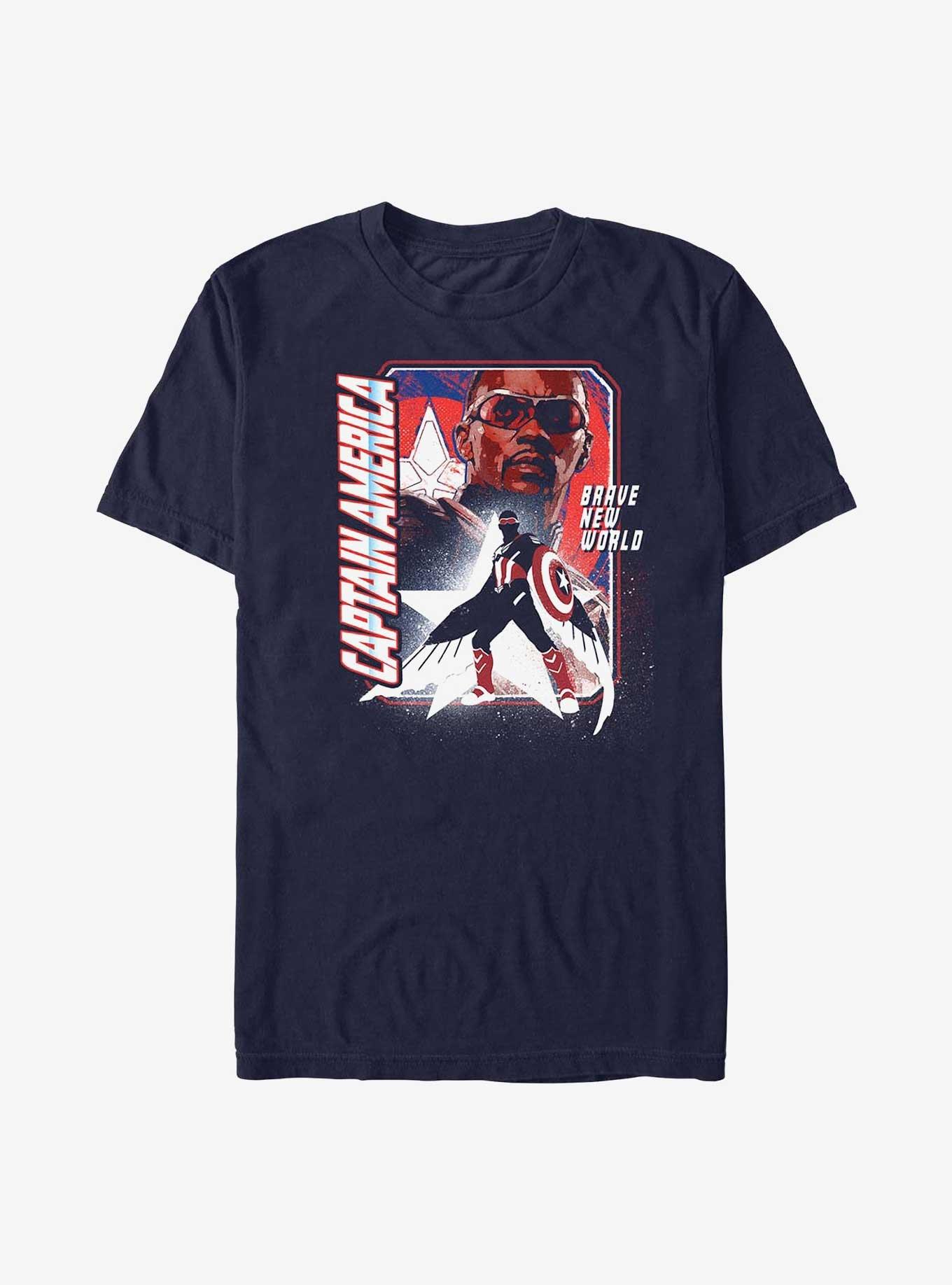 Marvel Captain America: Brave New World Shield Falcon T-Shirt, NAVY, hi-res