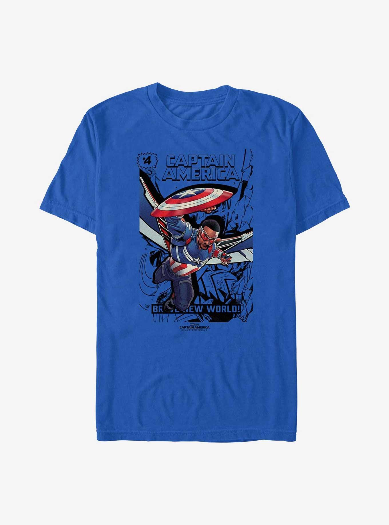 Marvel Captain America: Brave New World Comic Book Explosion T-Shirt, , hi-res