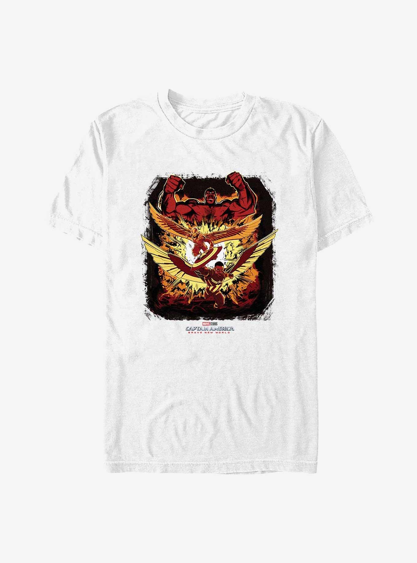 Marvel Captain America: Brave New World Red Hulk With Captain America T-Shirt, WHITE, hi-res