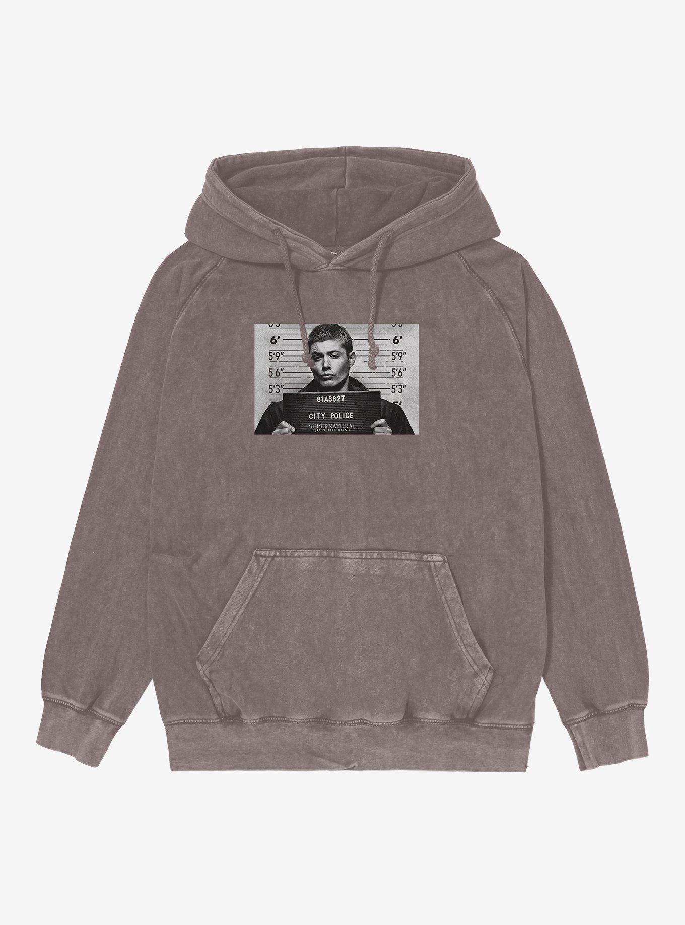 Supernatural Dean Winchester Mug Shot Mineral Wash Hoodie, , hi-res