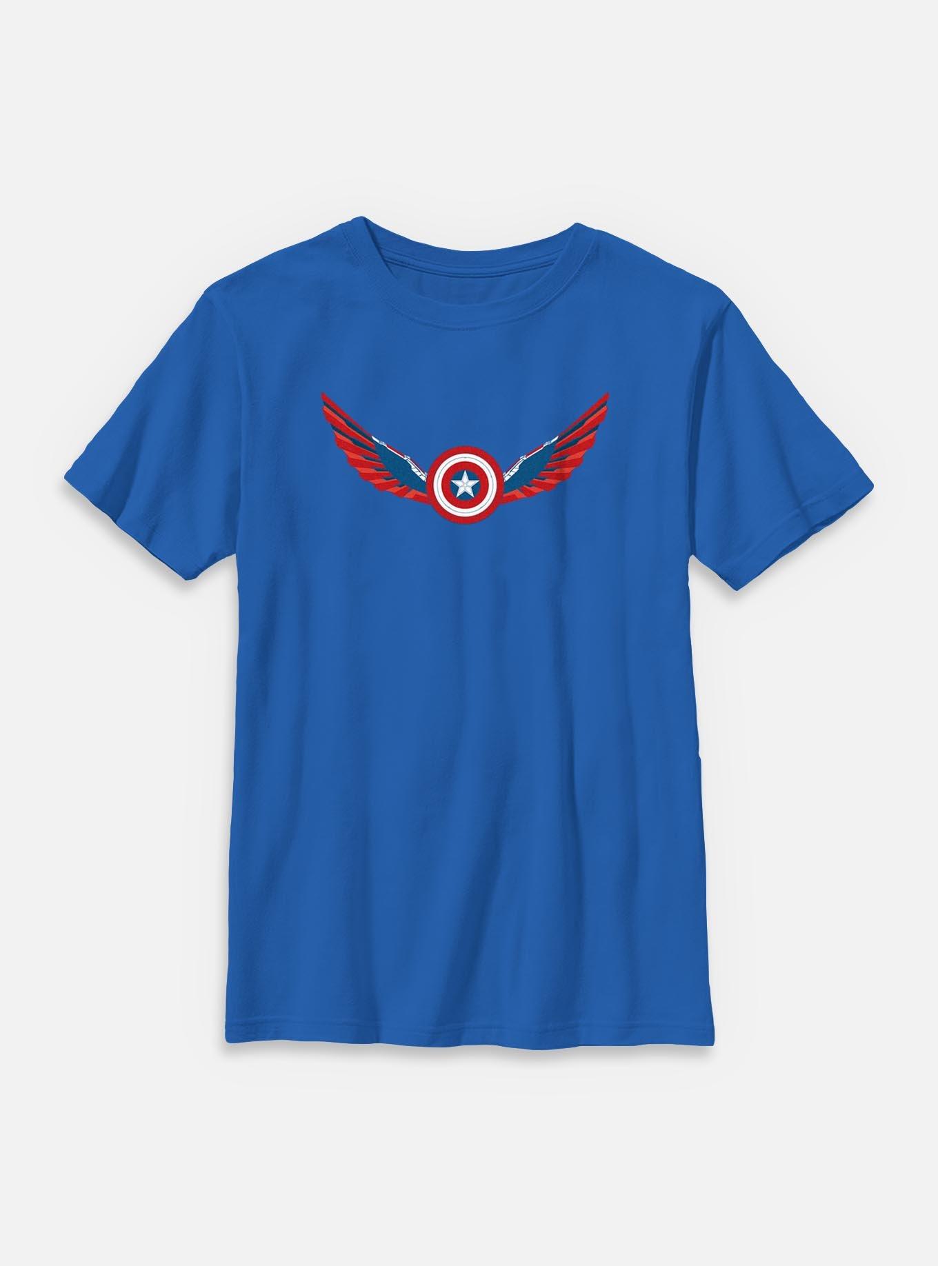 Marvel Captain America: Brave New World Wings Shield Falcon Youth T-Shirt, , hi-res