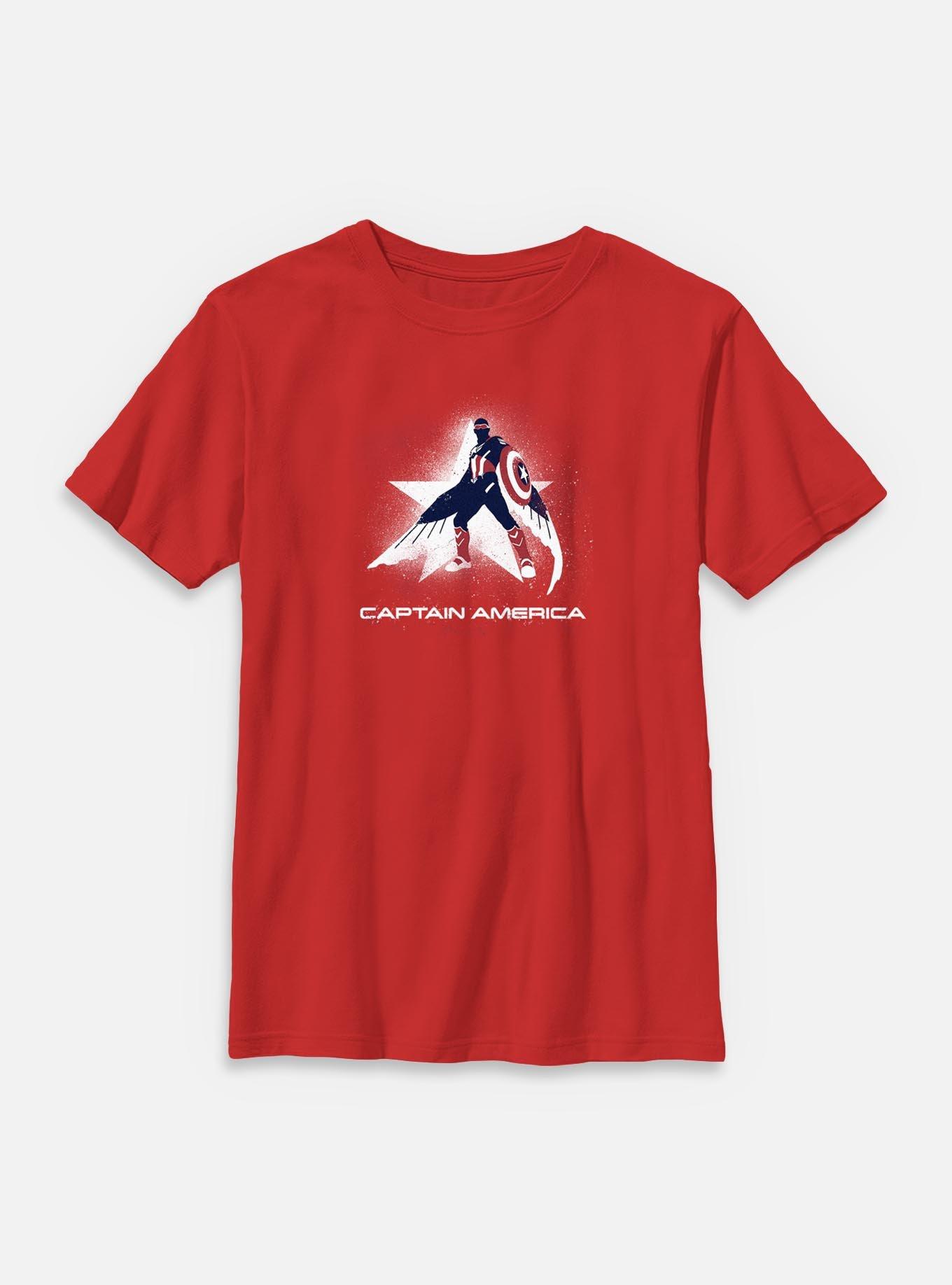 Marvel Captain America: Brave New World Paint Splatter Shield Youth T-Shirt, , hi-res