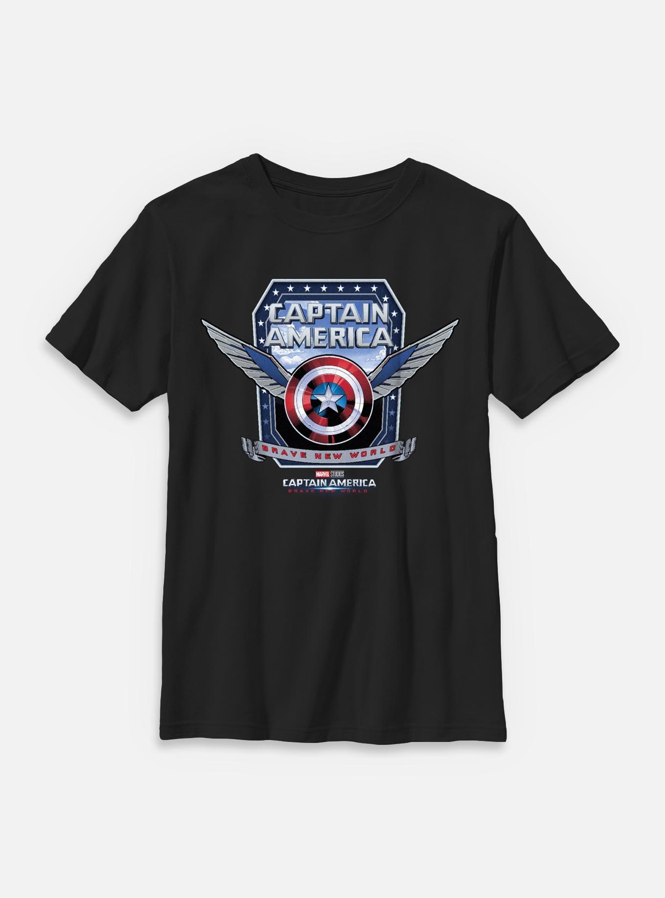 Marvel Captain America: Brave New World Shield Wings Youth T-Shirt, , hi-res